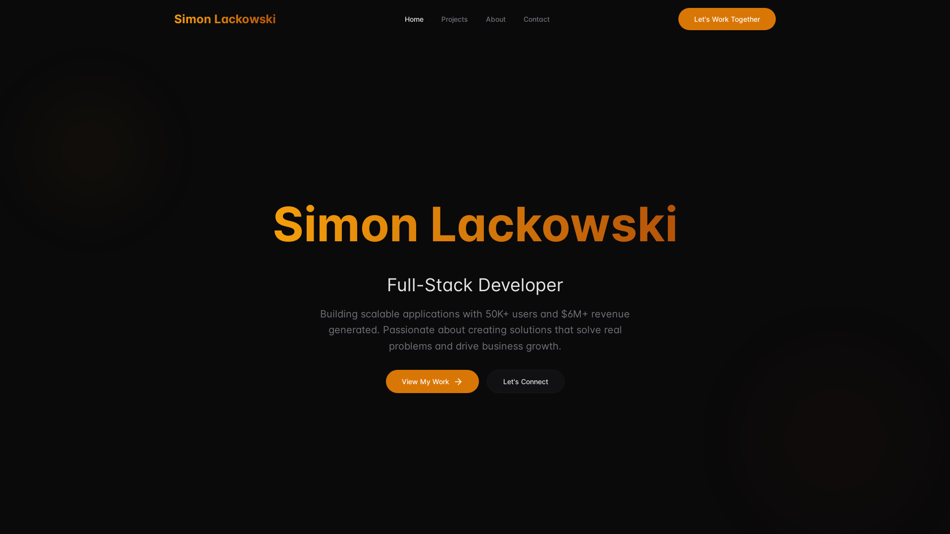 website screenshot of https://simonlackowski.com/
