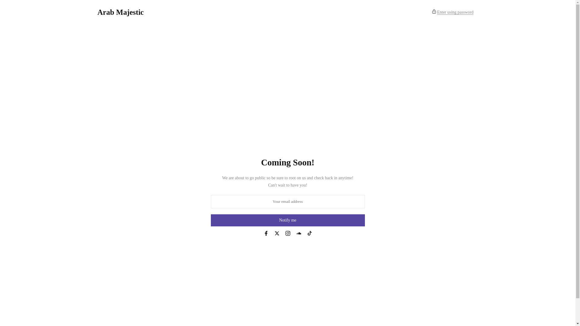 website screenshot of https://arabmajestic.store/