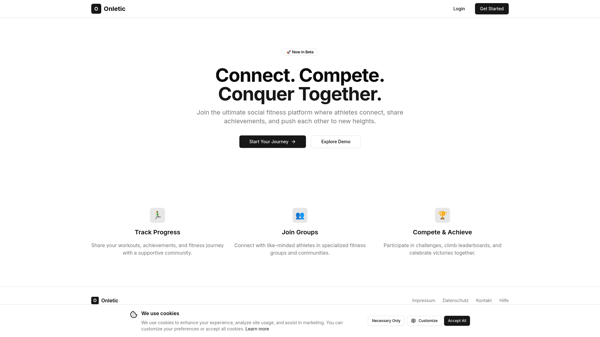 website screenshot of https://onletic.com/