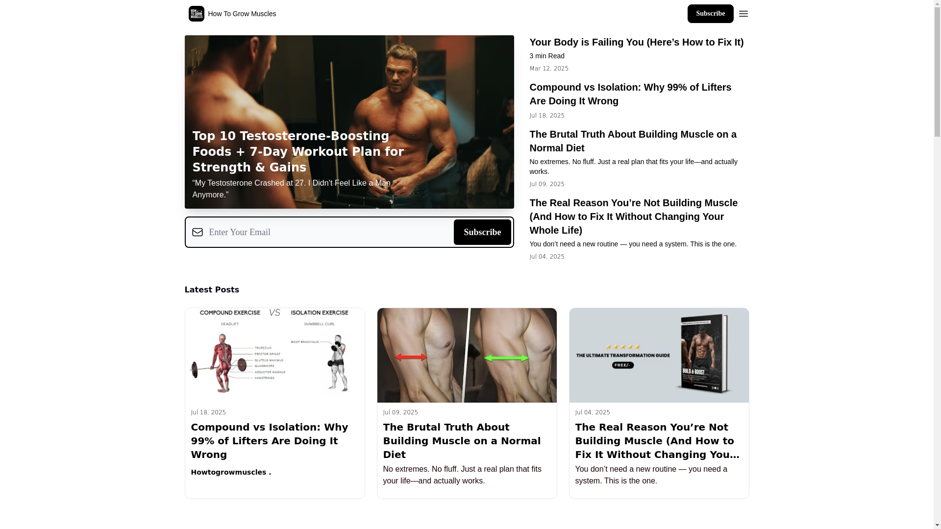 website screenshot of https://howtogrowmuscles.com/