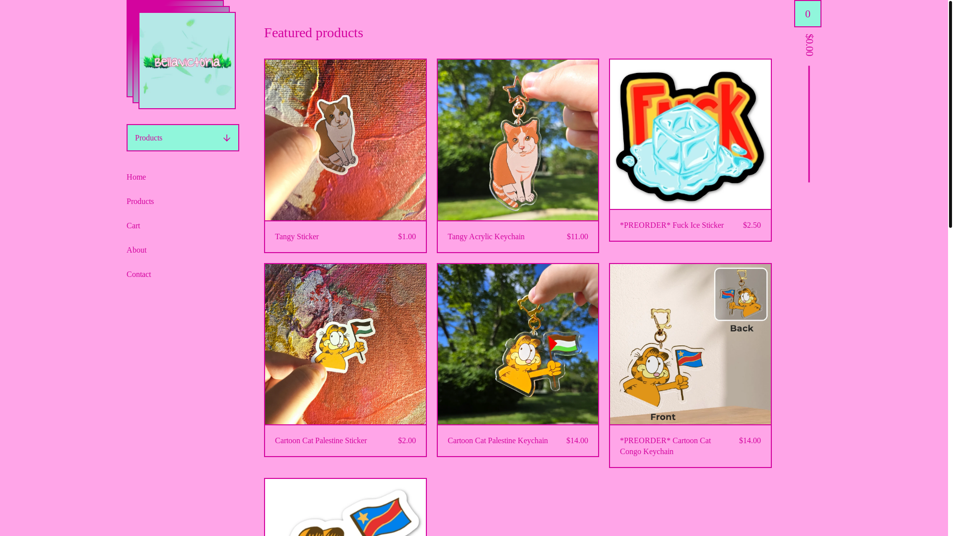 website screenshot of https://bellavictoriaart.store/
