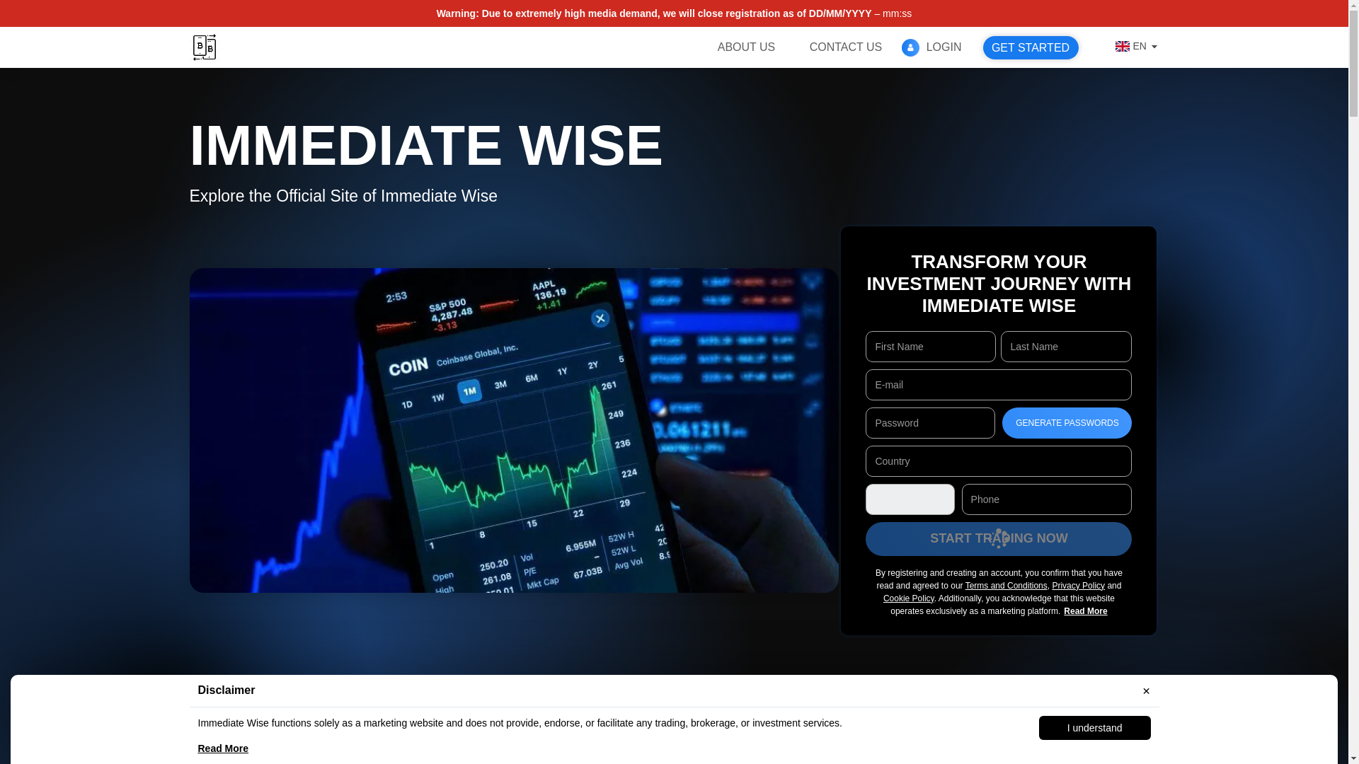 website screenshot of http://immediatewiseengine.com/