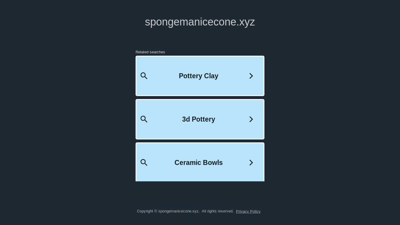 website screenshot of https://spongemanicecone.xyz/