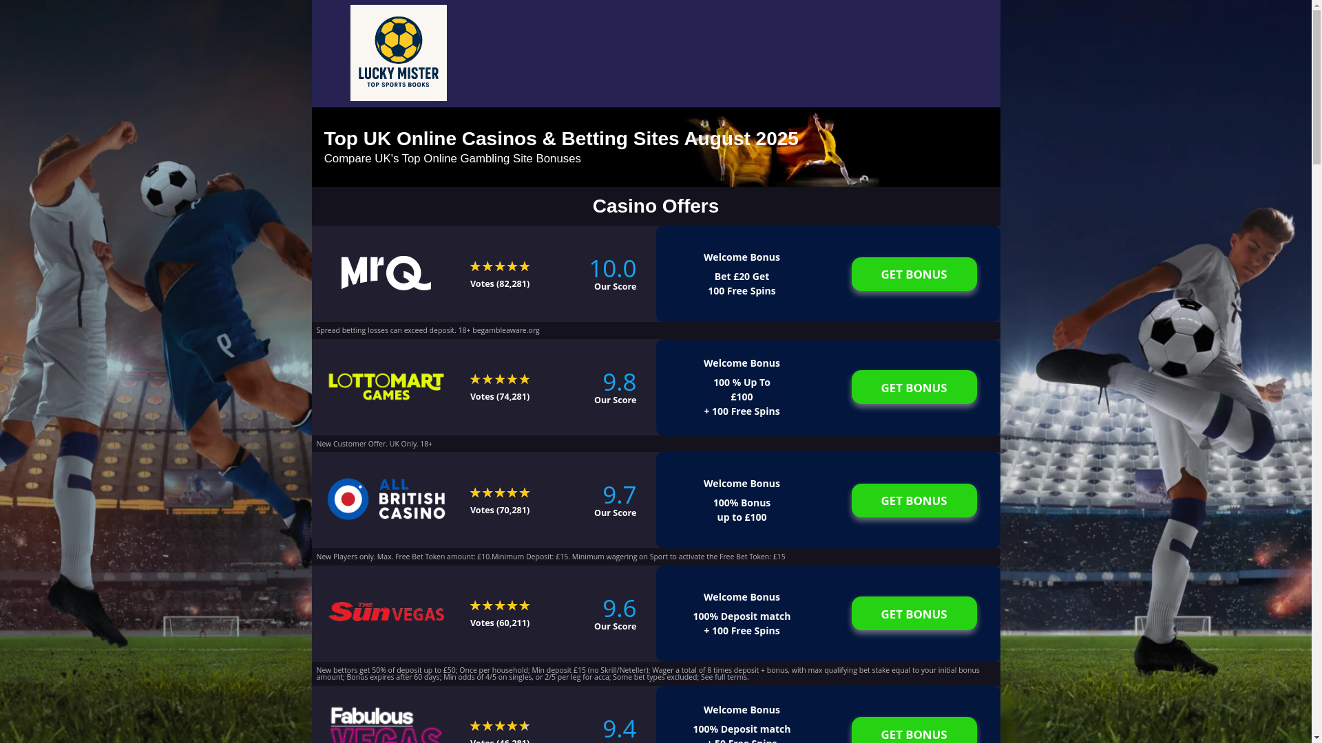 website screenshot of https://luckymistettopspotrbooks10top.com/