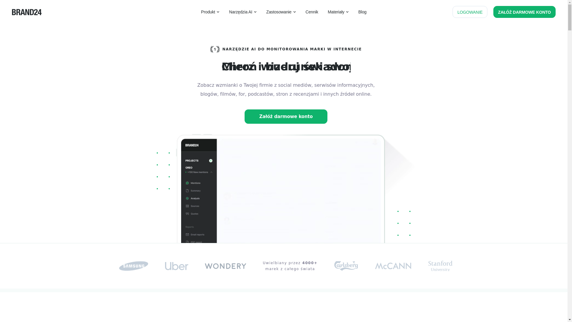website screenshot of https://brand24.pl/