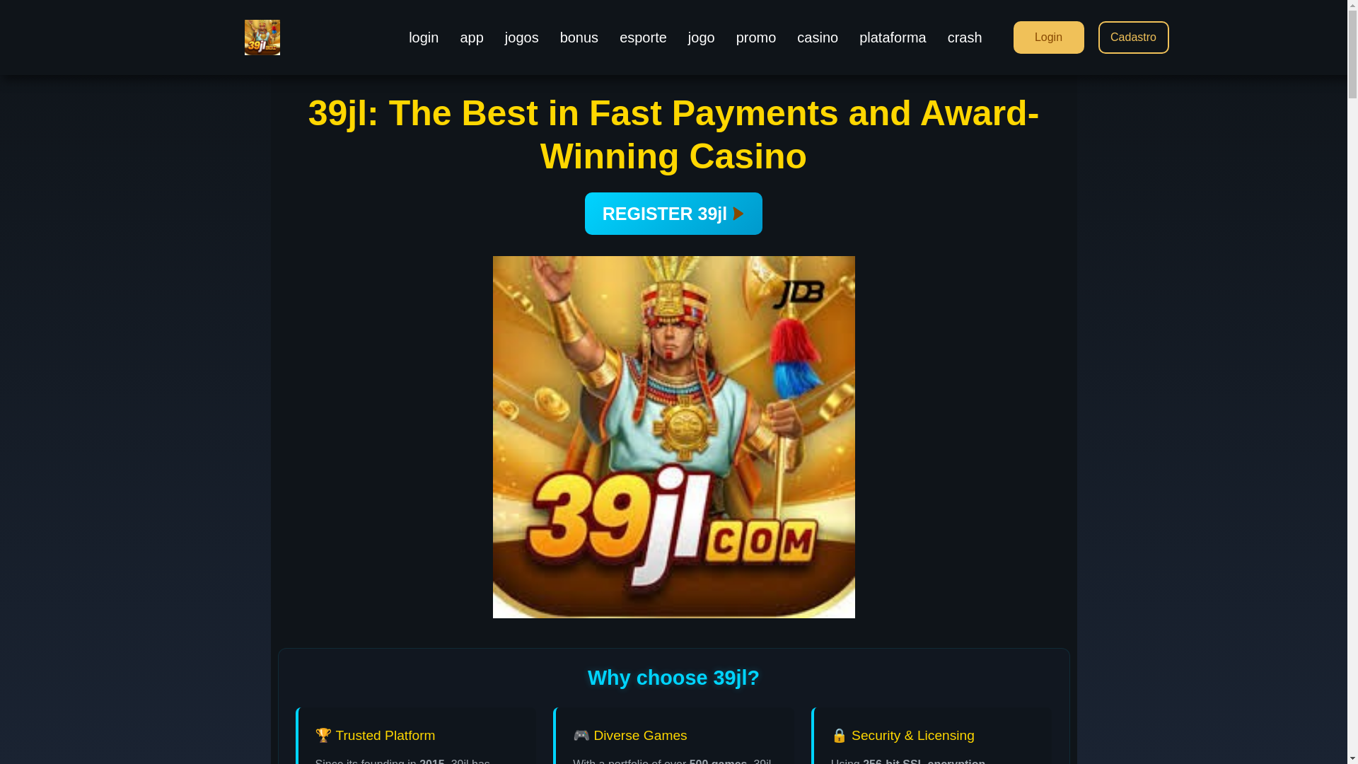 website screenshot of https://39jlslot.com/