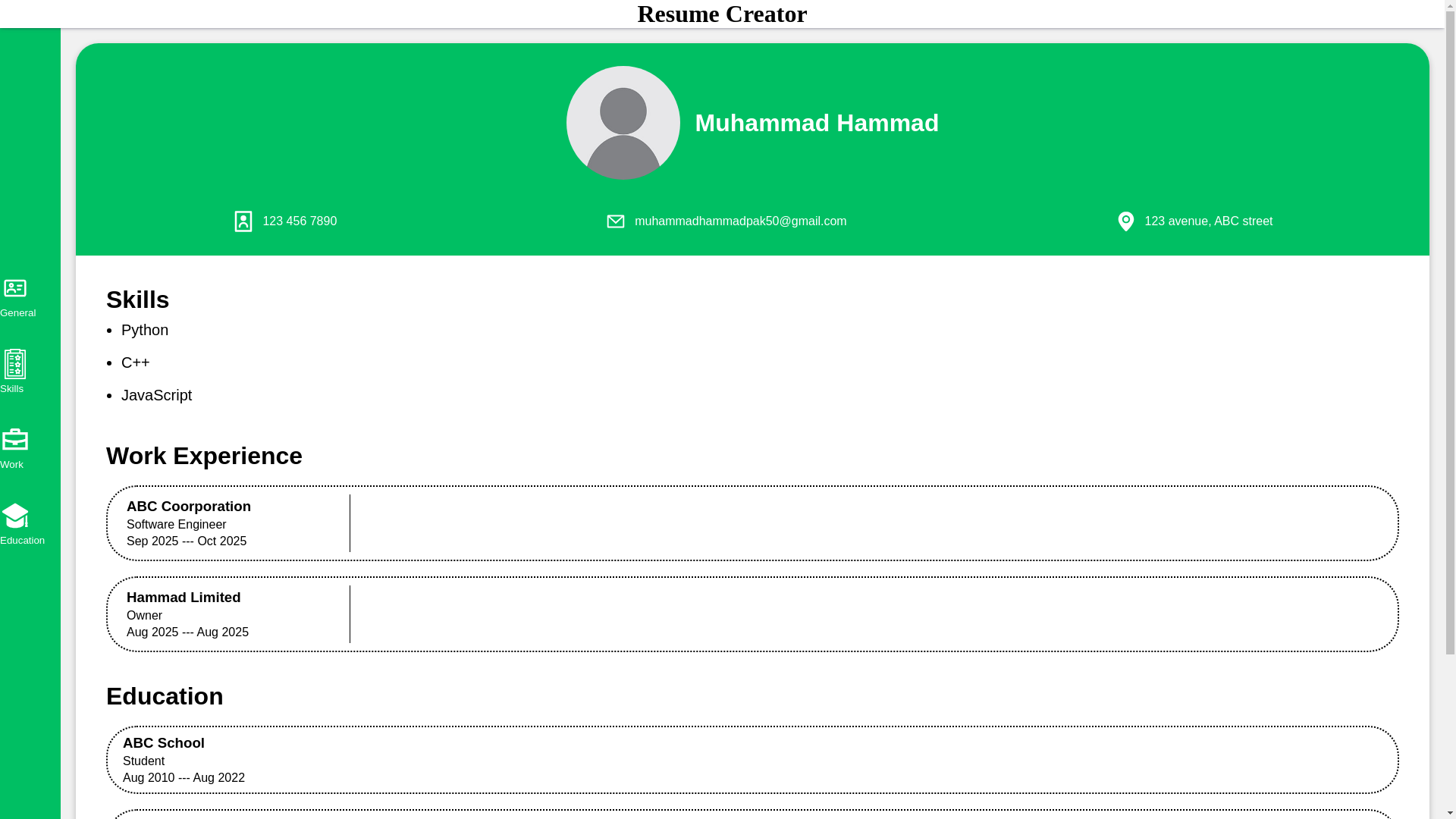 website screenshot of https://odin-cv-4um.pages.dev/