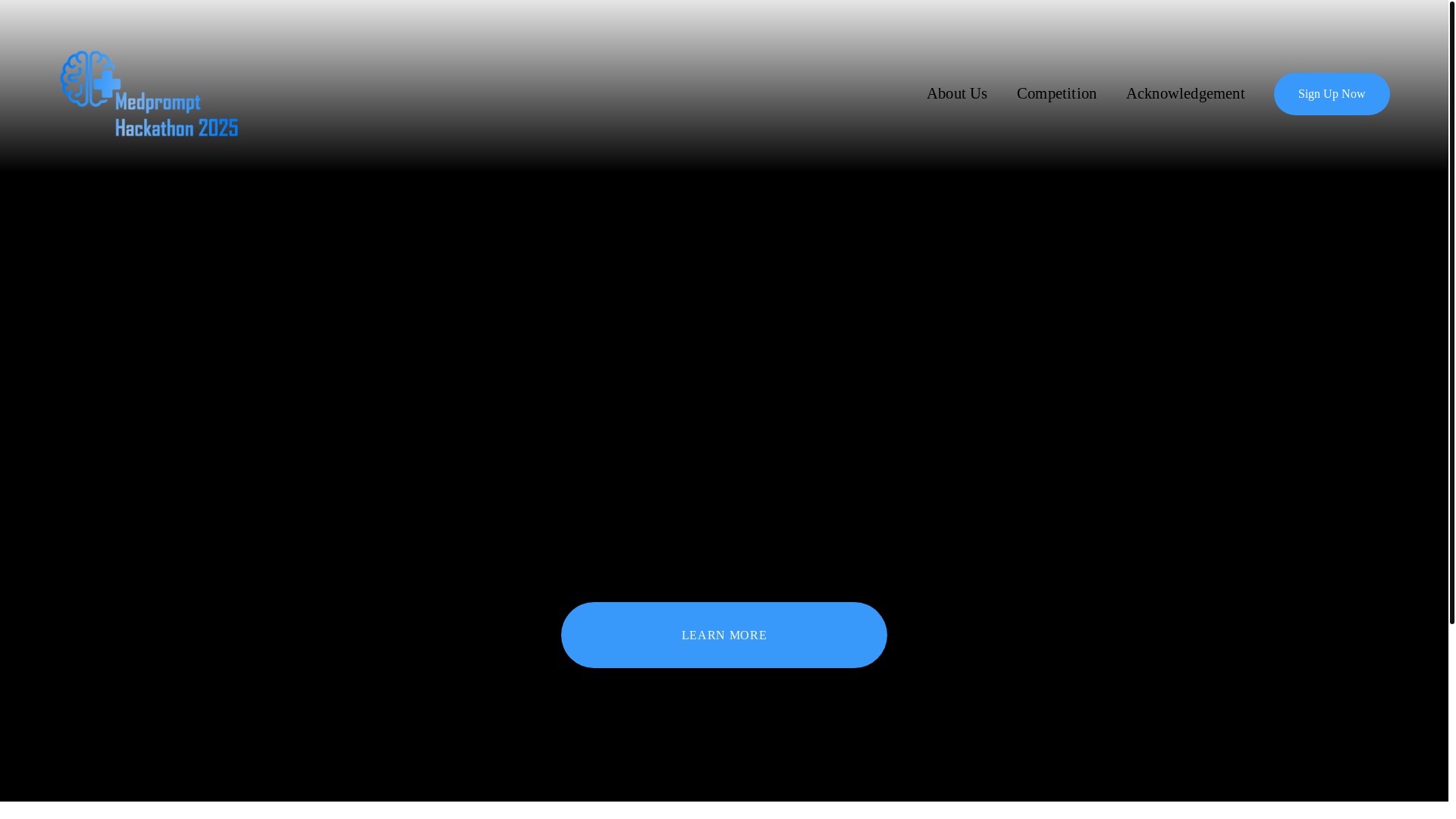 website screenshot of https://medprompt-hackathon-2025.com/