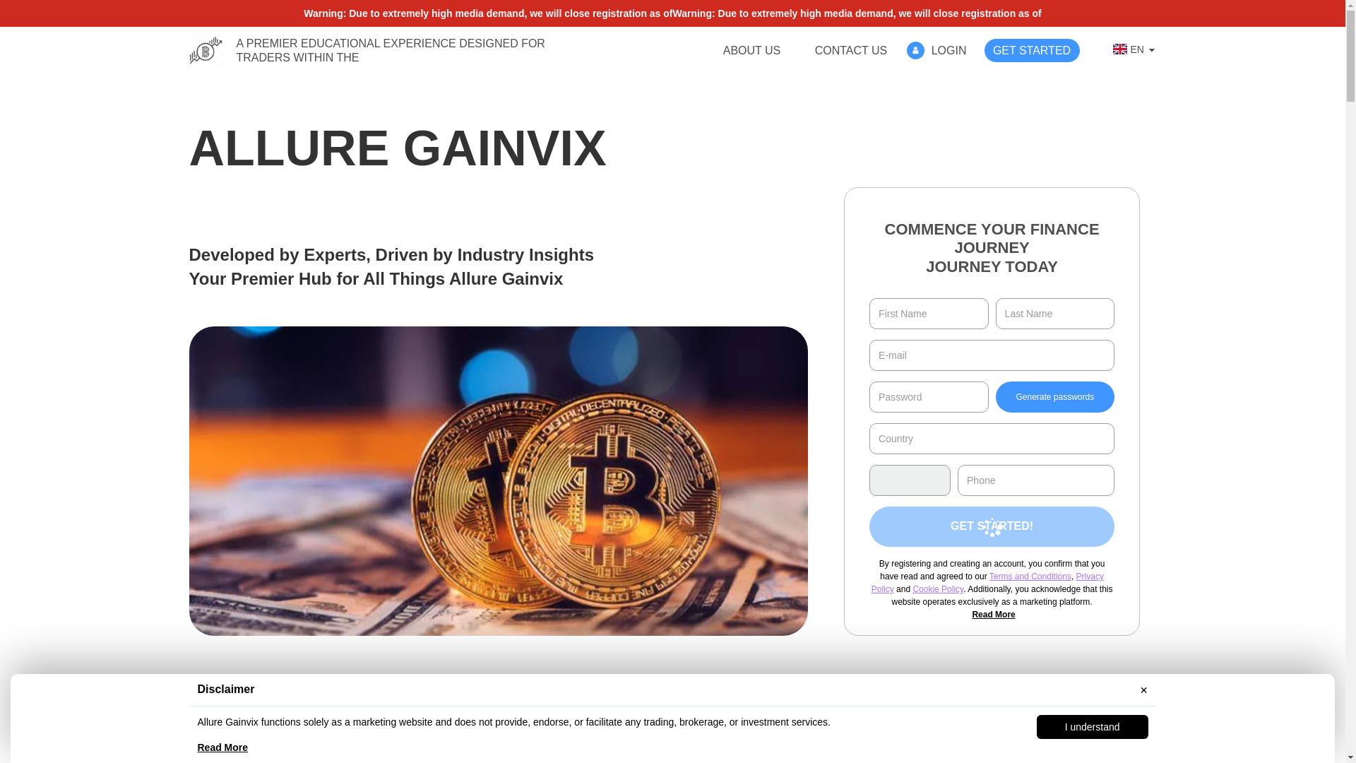 website screenshot of https://allure-gainvix-engine.com