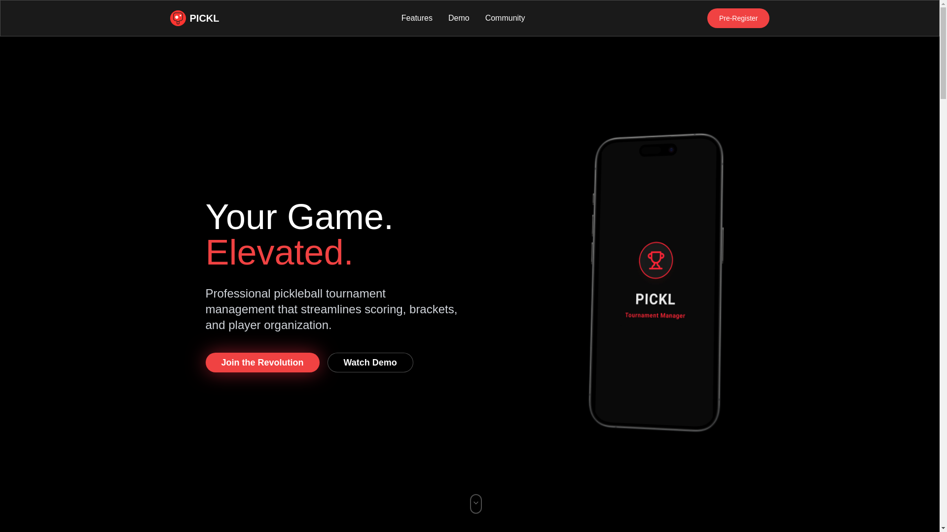 website screenshot of https://thepicklapp.com/