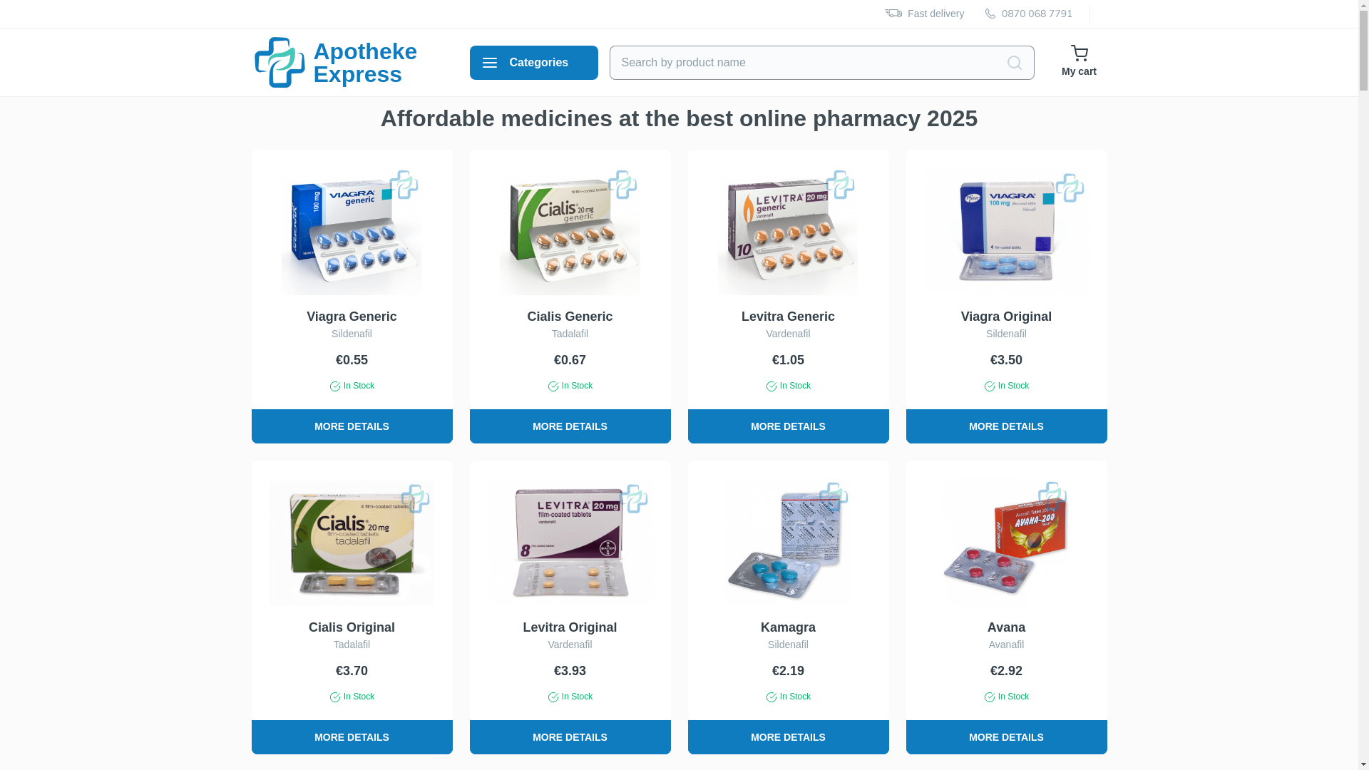 website screenshot of https://apothekeexpress24.de/