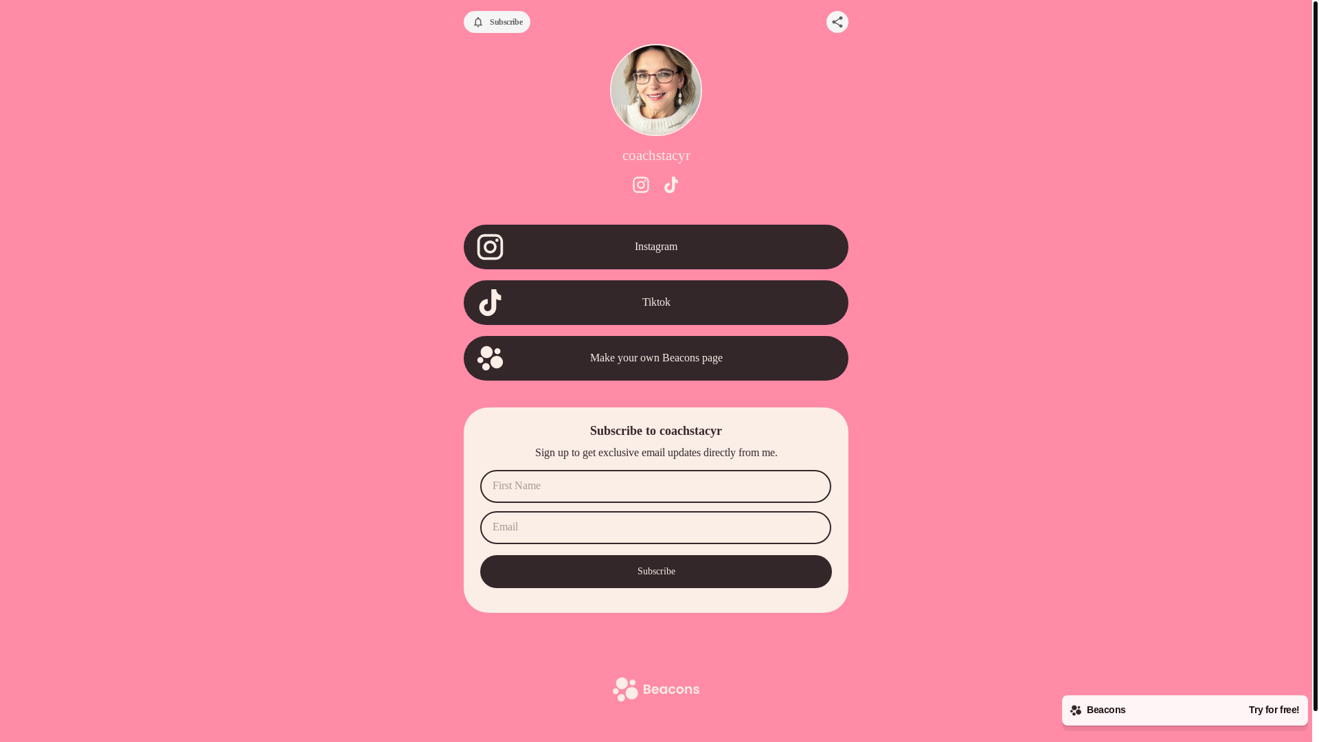 website screenshot of https://coachstacyr.com/