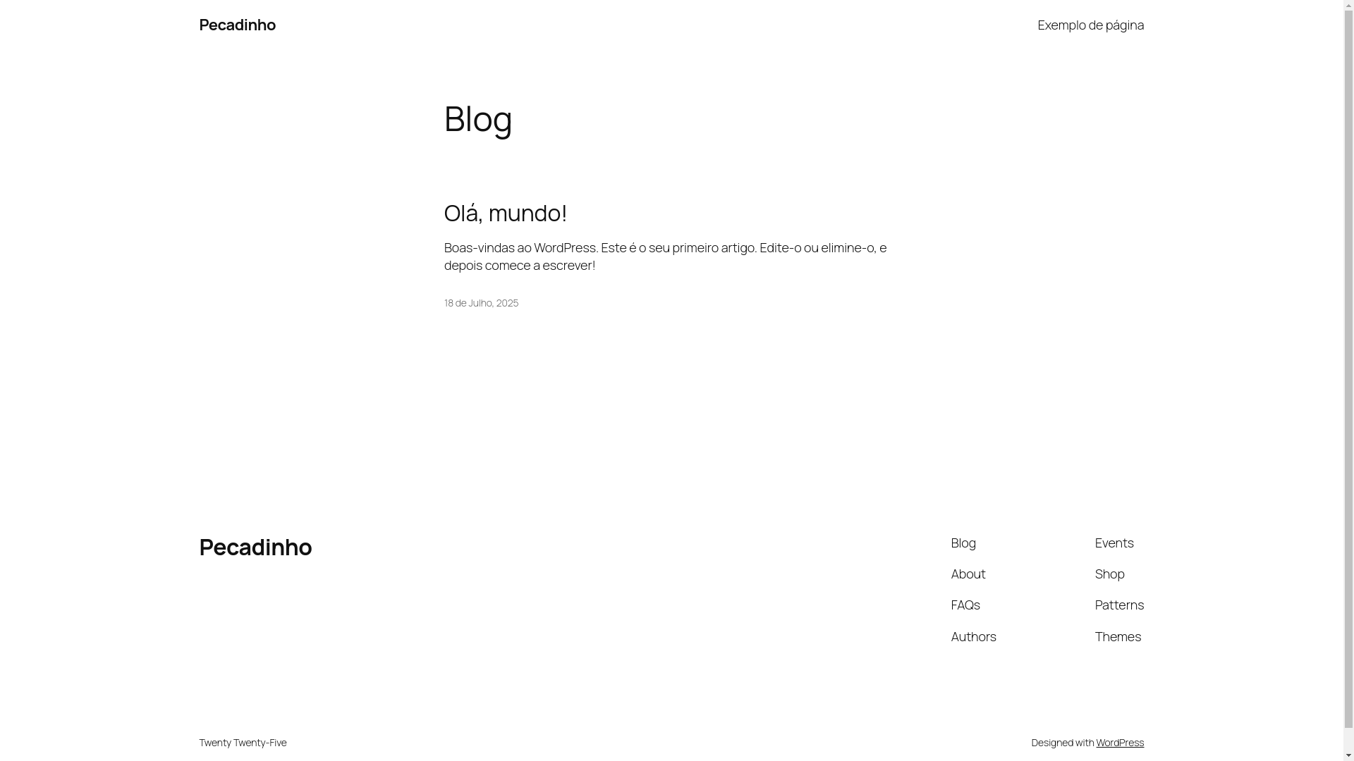 website screenshot of https://pecadinho.pt/
