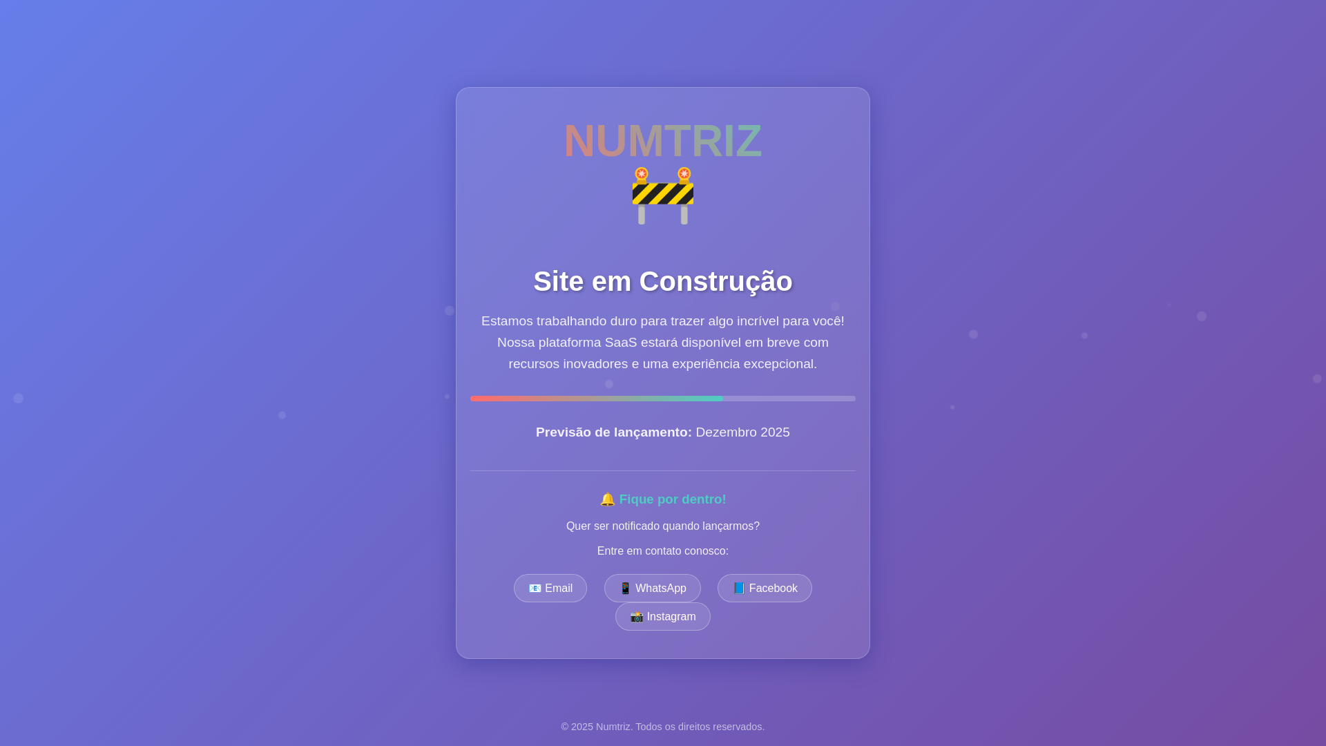 website screenshot of https://numtriz.com.br/