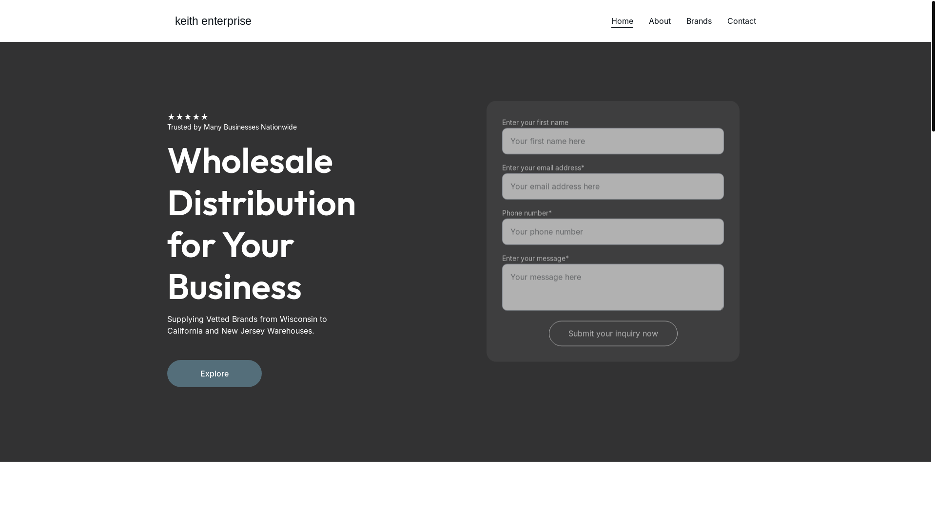 website screenshot of https://keithenterprisellc.shop/