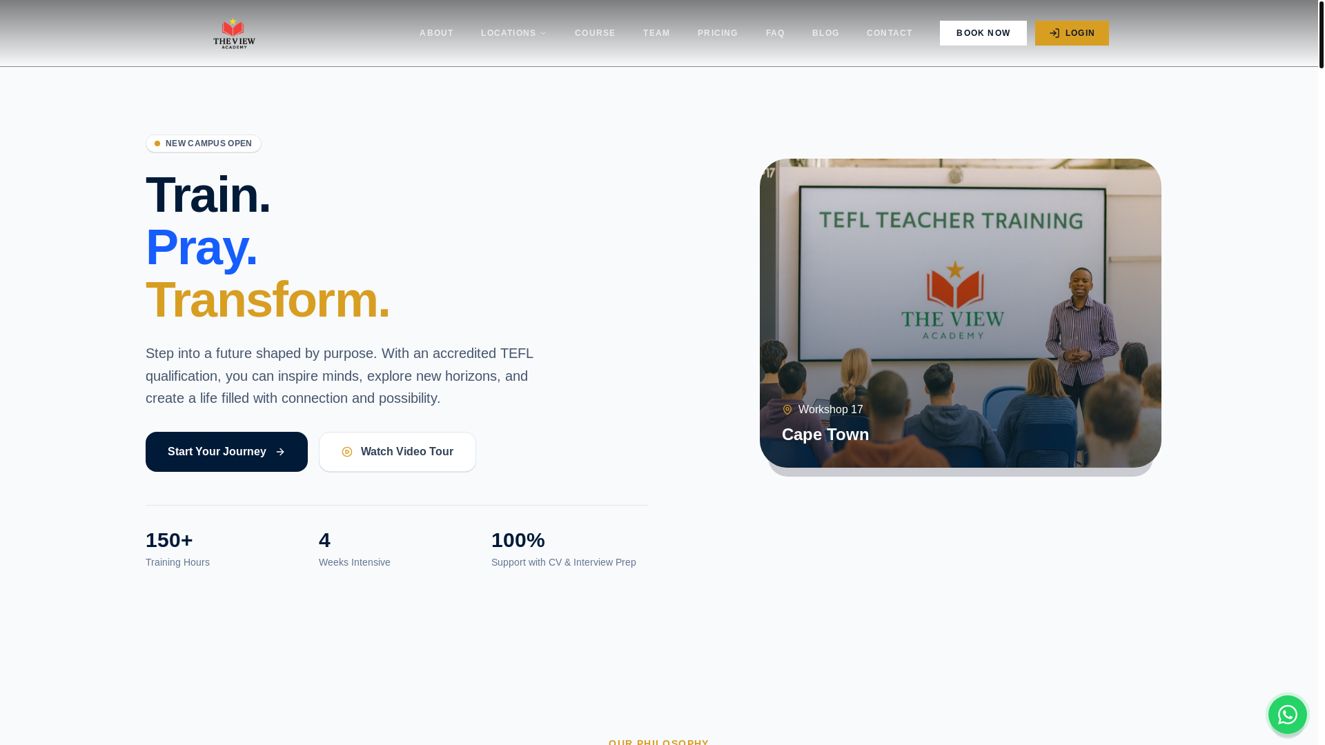 website screenshot of https://theviewteflacademy.com/