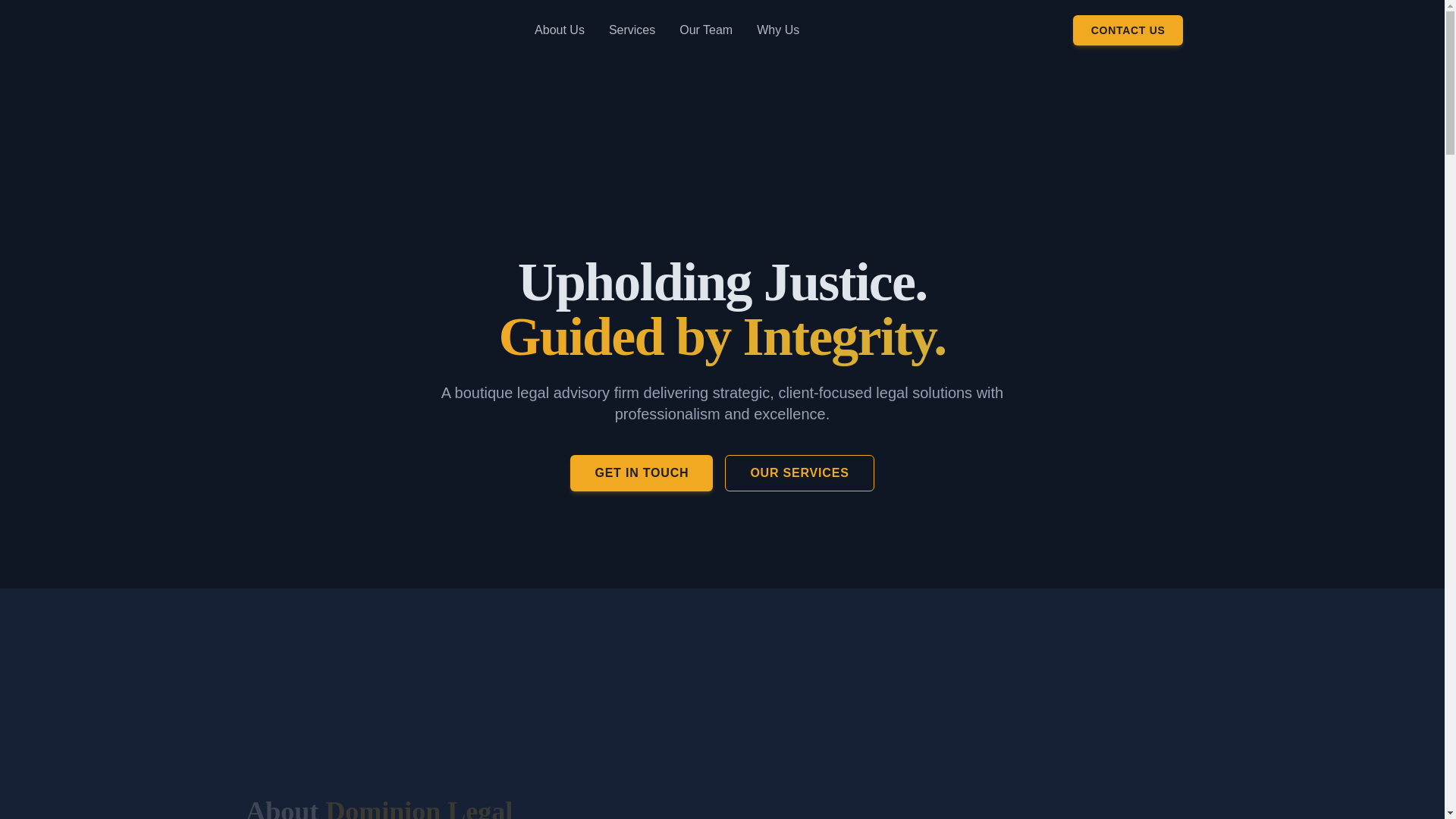 website screenshot of https://dominionlegalconsultancy.com/