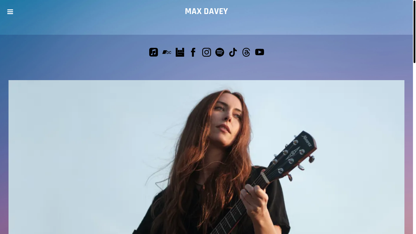 website screenshot of https://maxdavey.net/