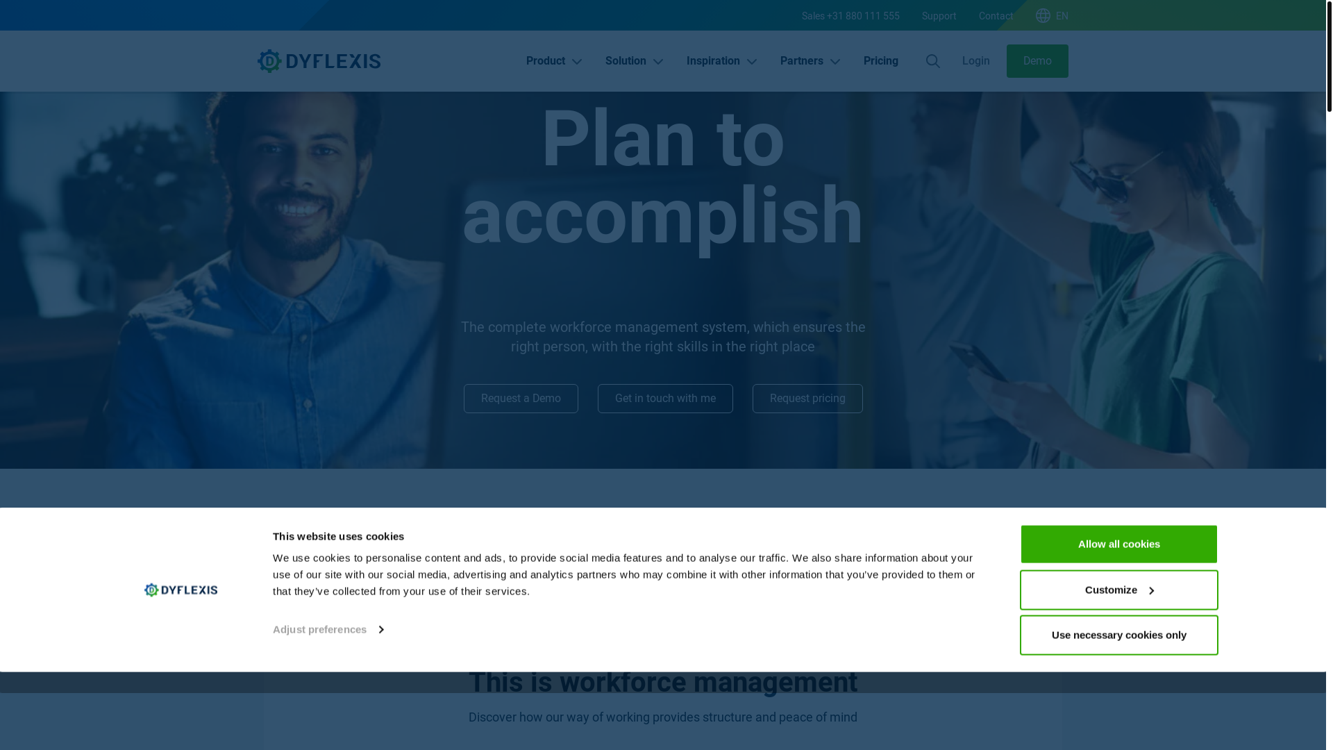 website screenshot of https://dyflexis.com/