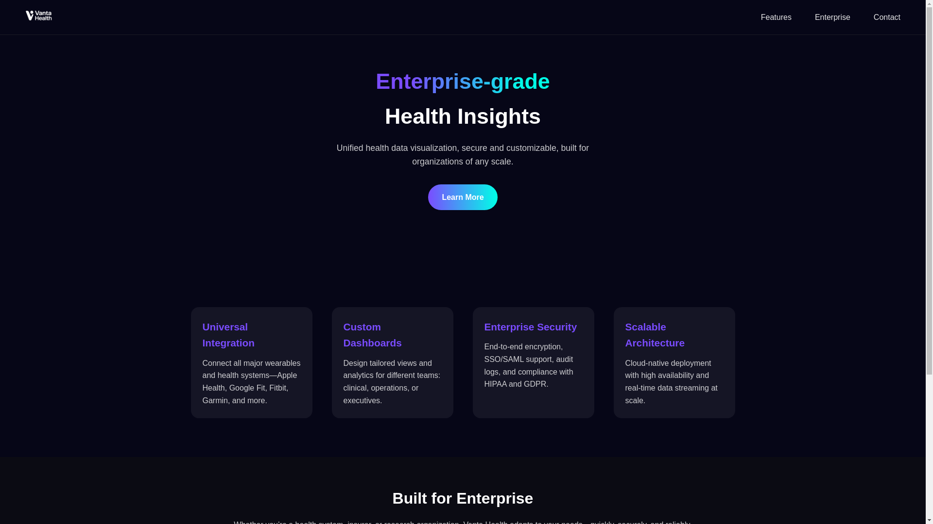 website screenshot of https://vantahealth.pages.dev/