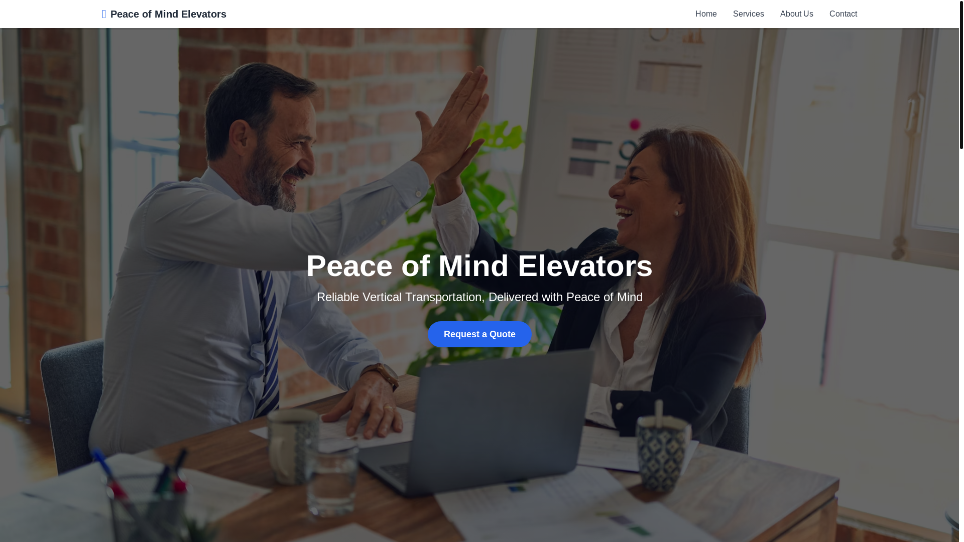 website screenshot of https://peaceofmindelevators.pages.dev/