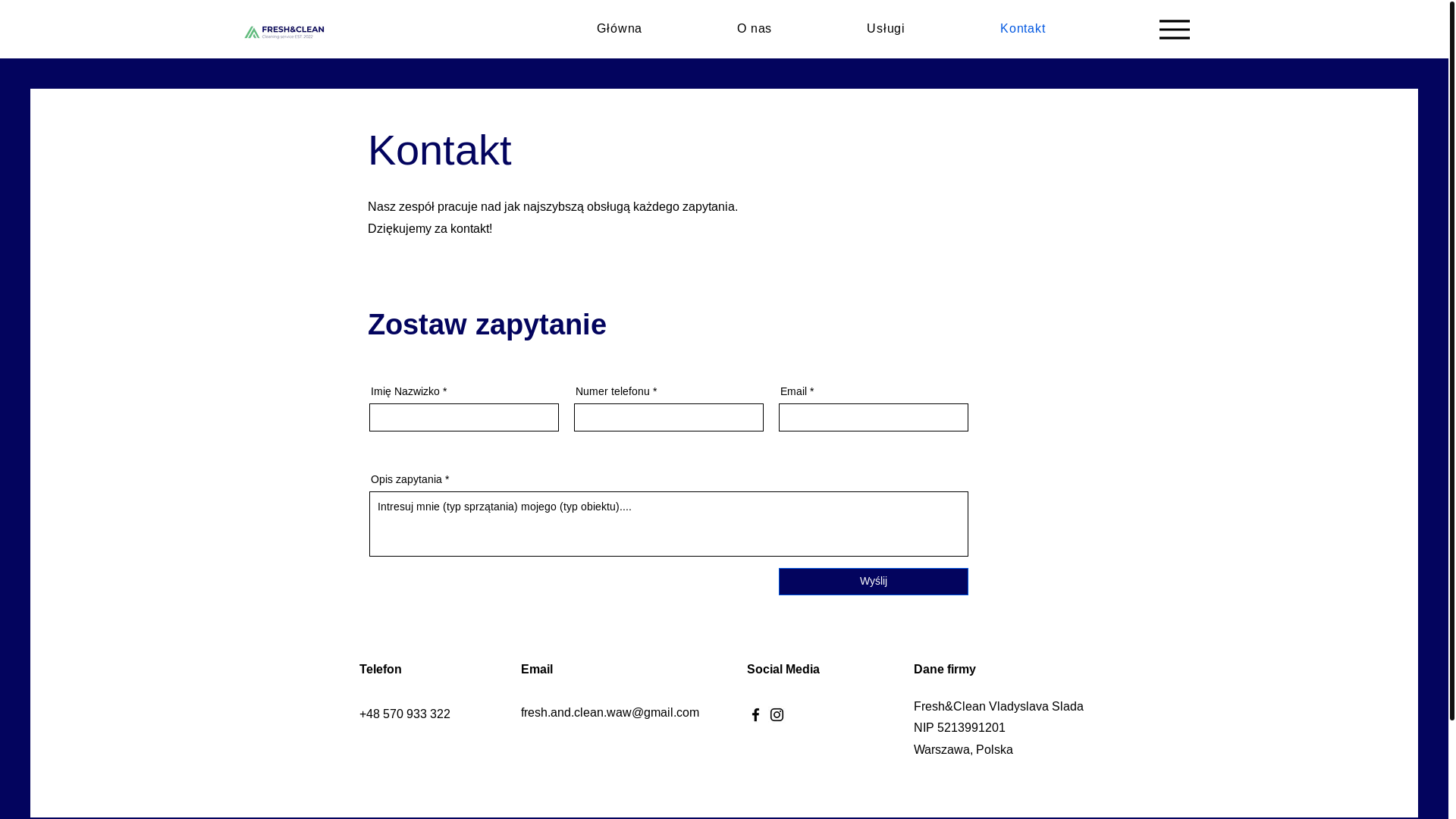 website screenshot of https://fersh-and-clean-warszawa.com/