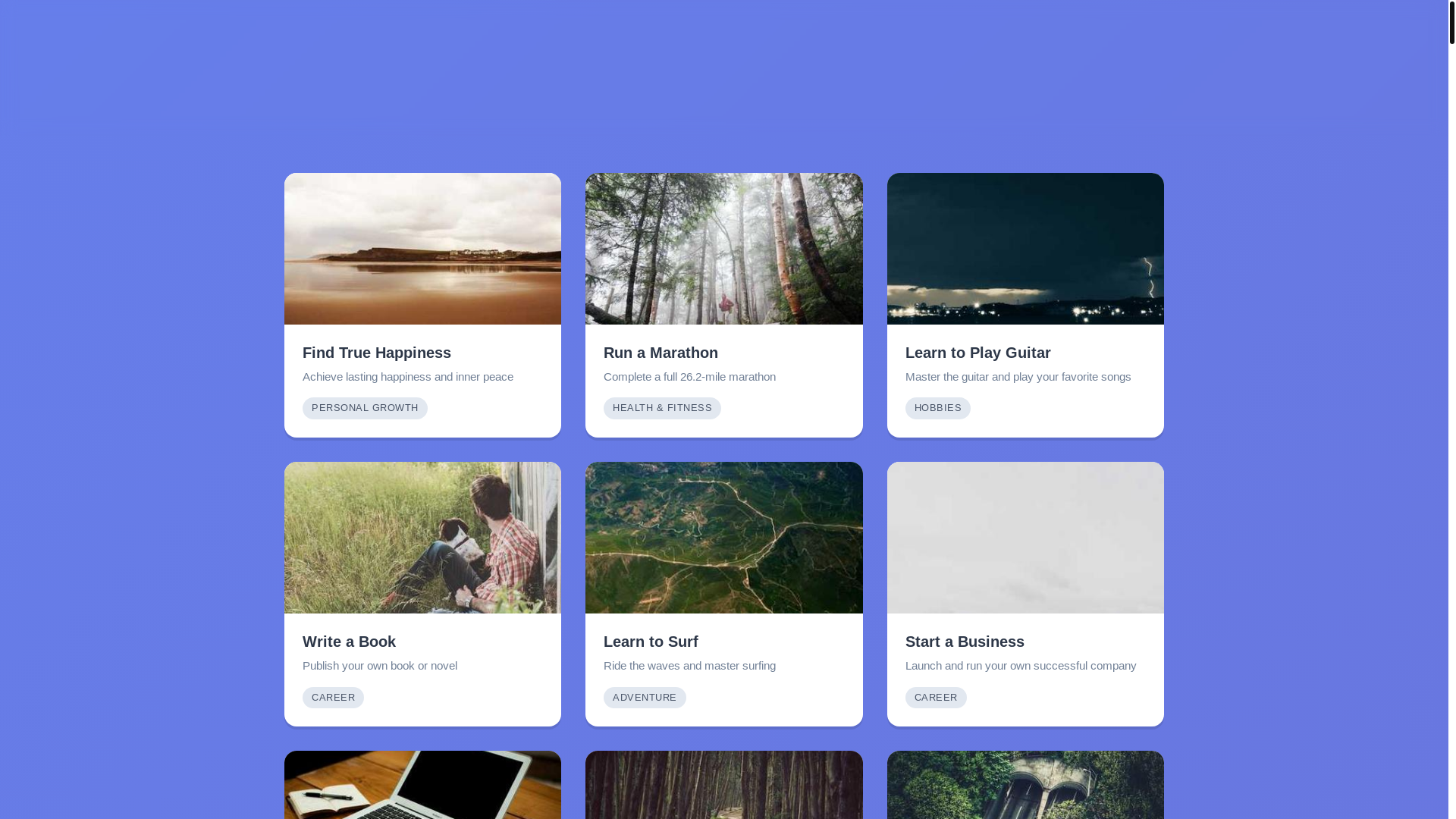 website screenshot of https://dreamlist.live/