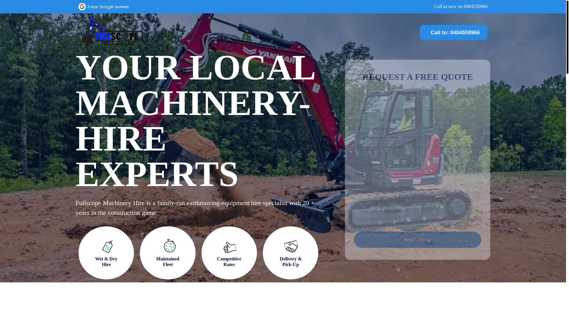 website screenshot of https://fullscopegrouphire.com.au/