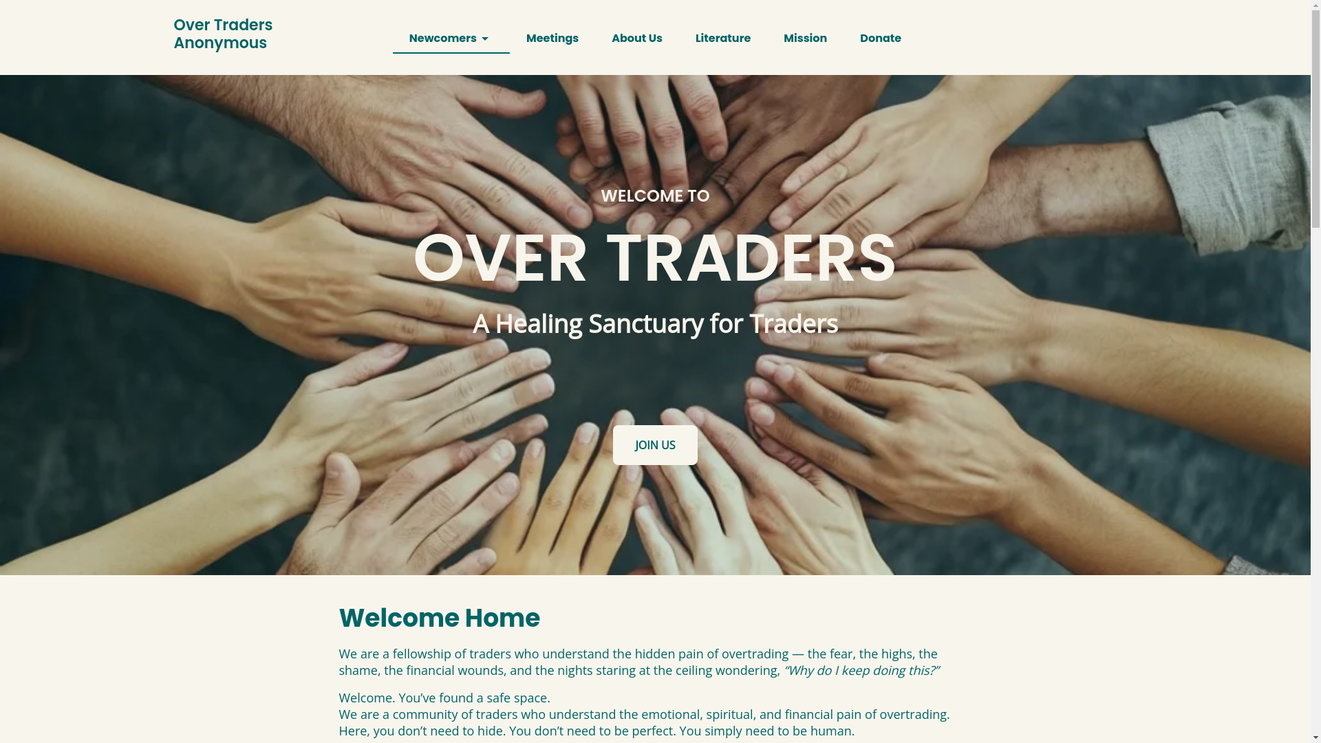 website screenshot of https://overtradersanonymous.net/