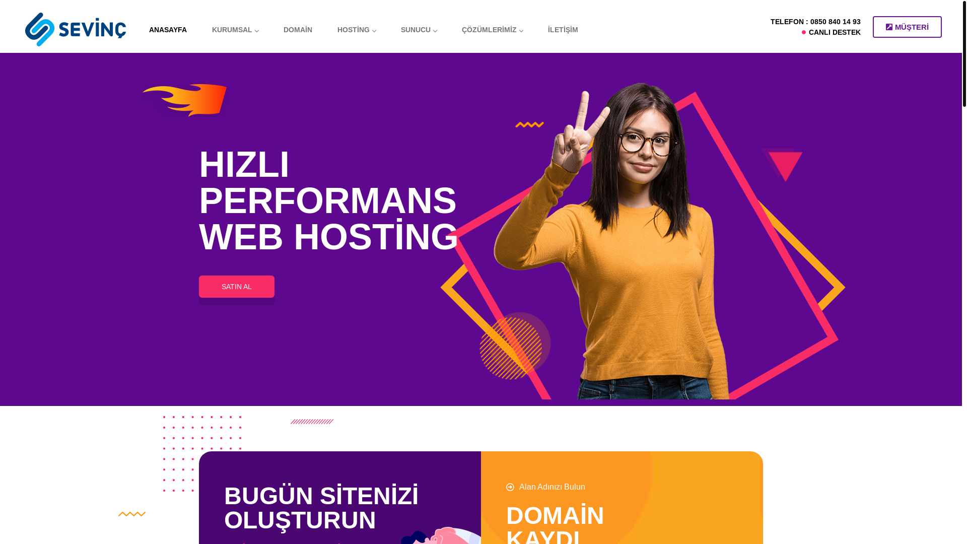 website screenshot of https://sevincbilisim.com/