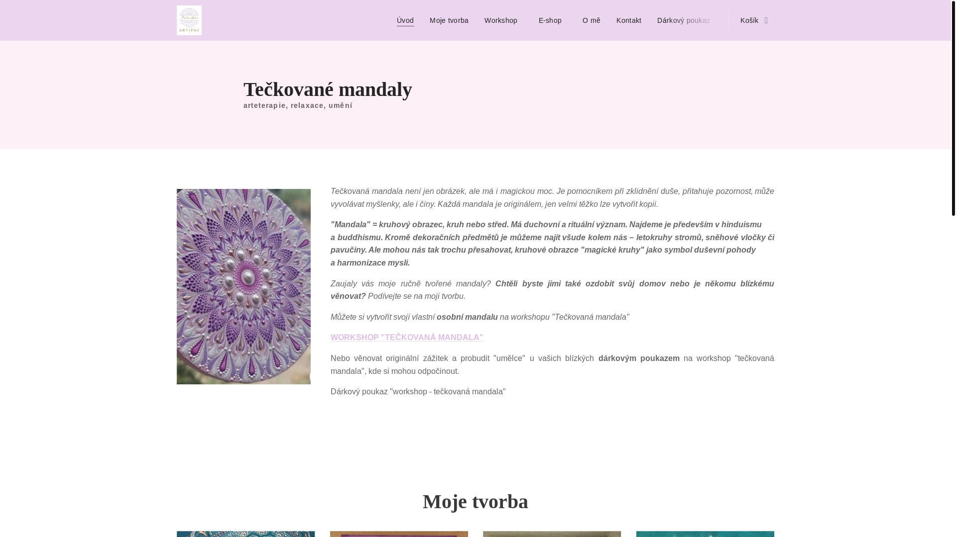 website screenshot of https://artipav.cz/