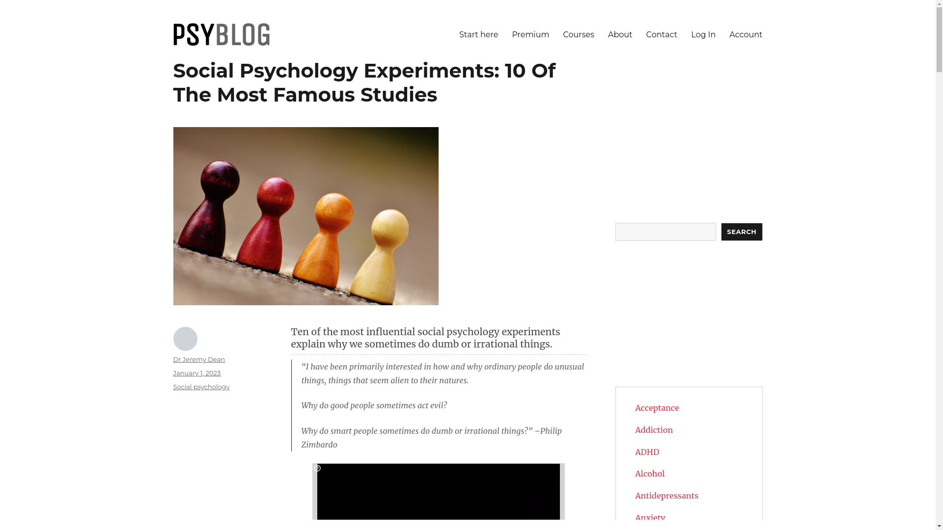 website screenshot of https://www.spring.org.uk/2023/01/social-psychology-experiments.php