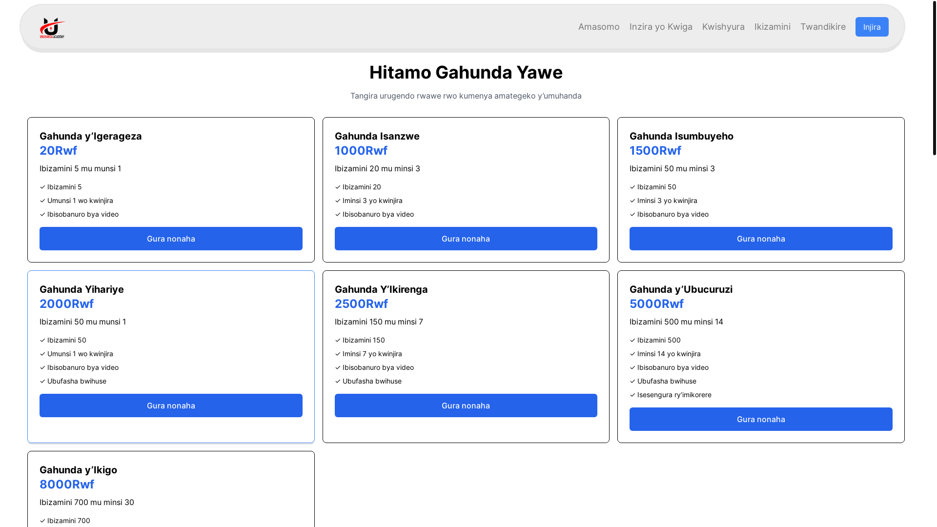 website screenshot of https://umuhandawacu.com/