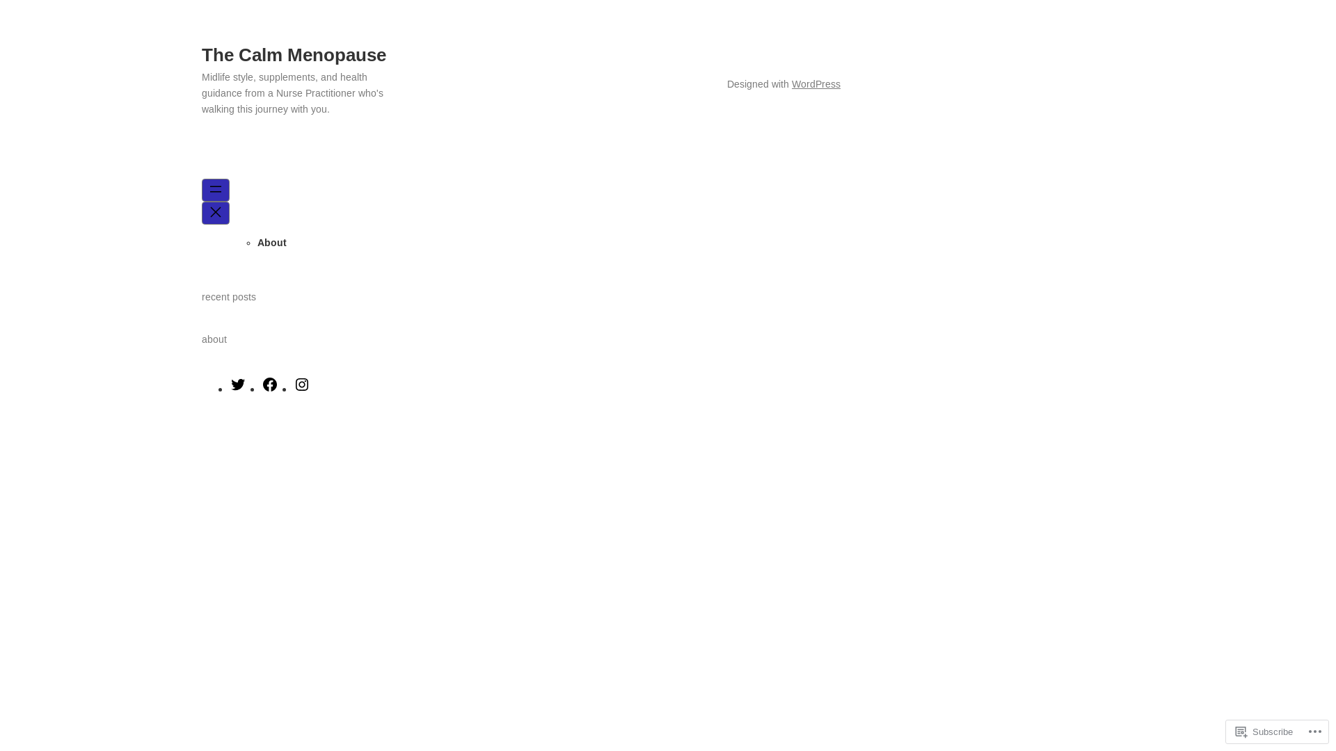 website screenshot of https://thecalmmidlife.com/
