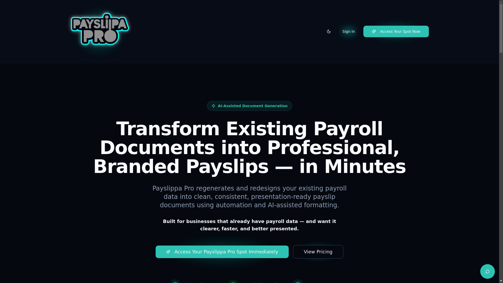 website screenshot of https://payslipa-pro.com/