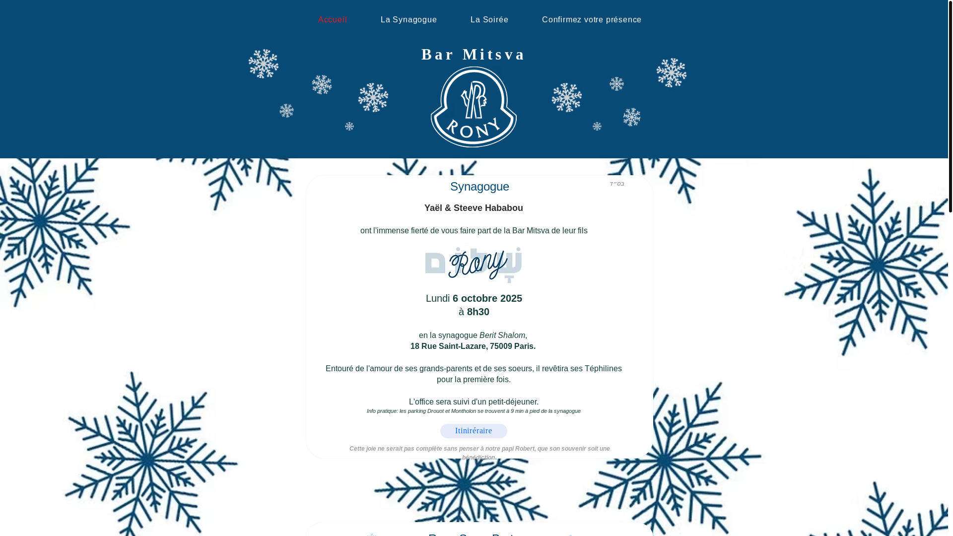 website screenshot of https://bar-mitsva-rony.fr/