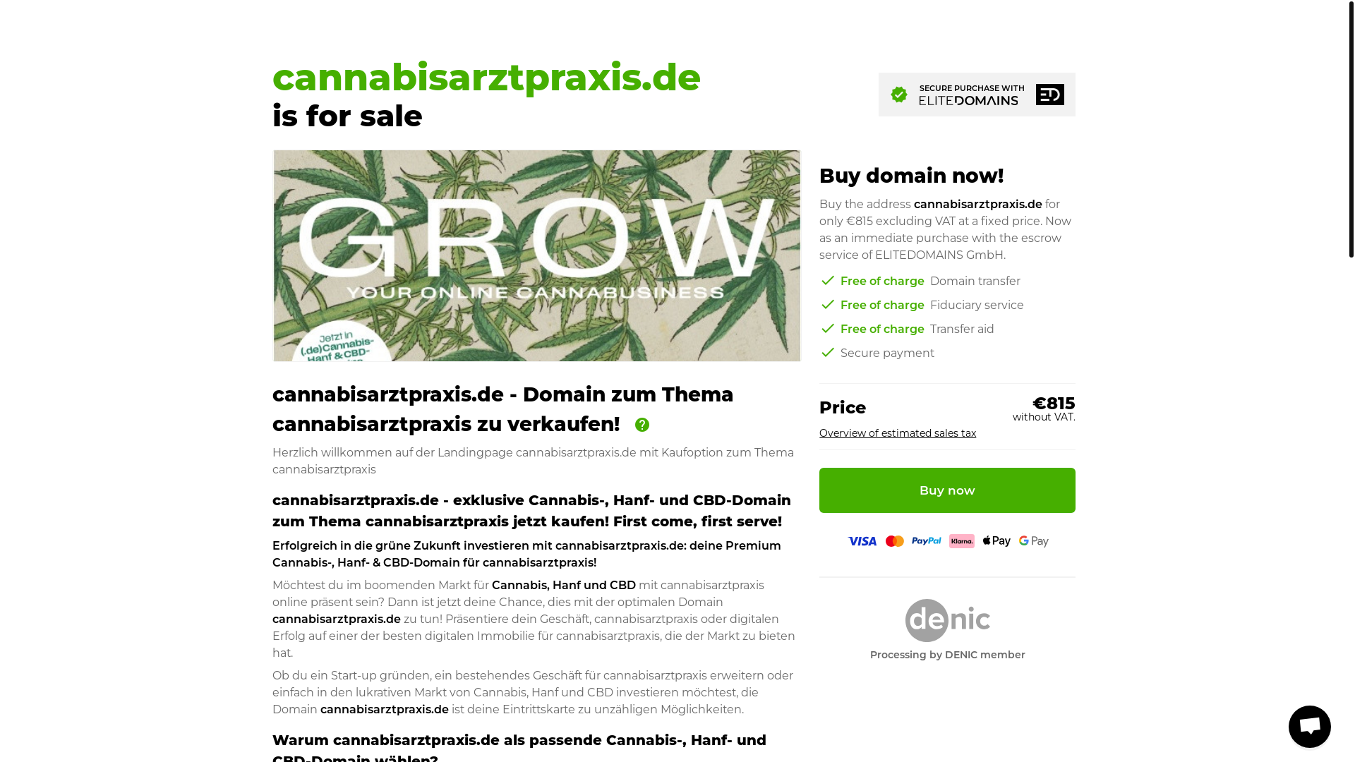 website screenshot of https://cannabisarztpraxis.de/