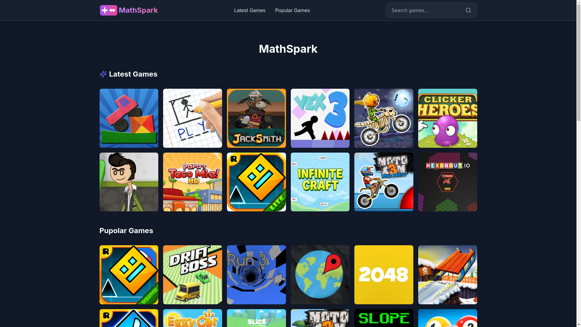 website screenshot of https://math-spark.pages.dev/