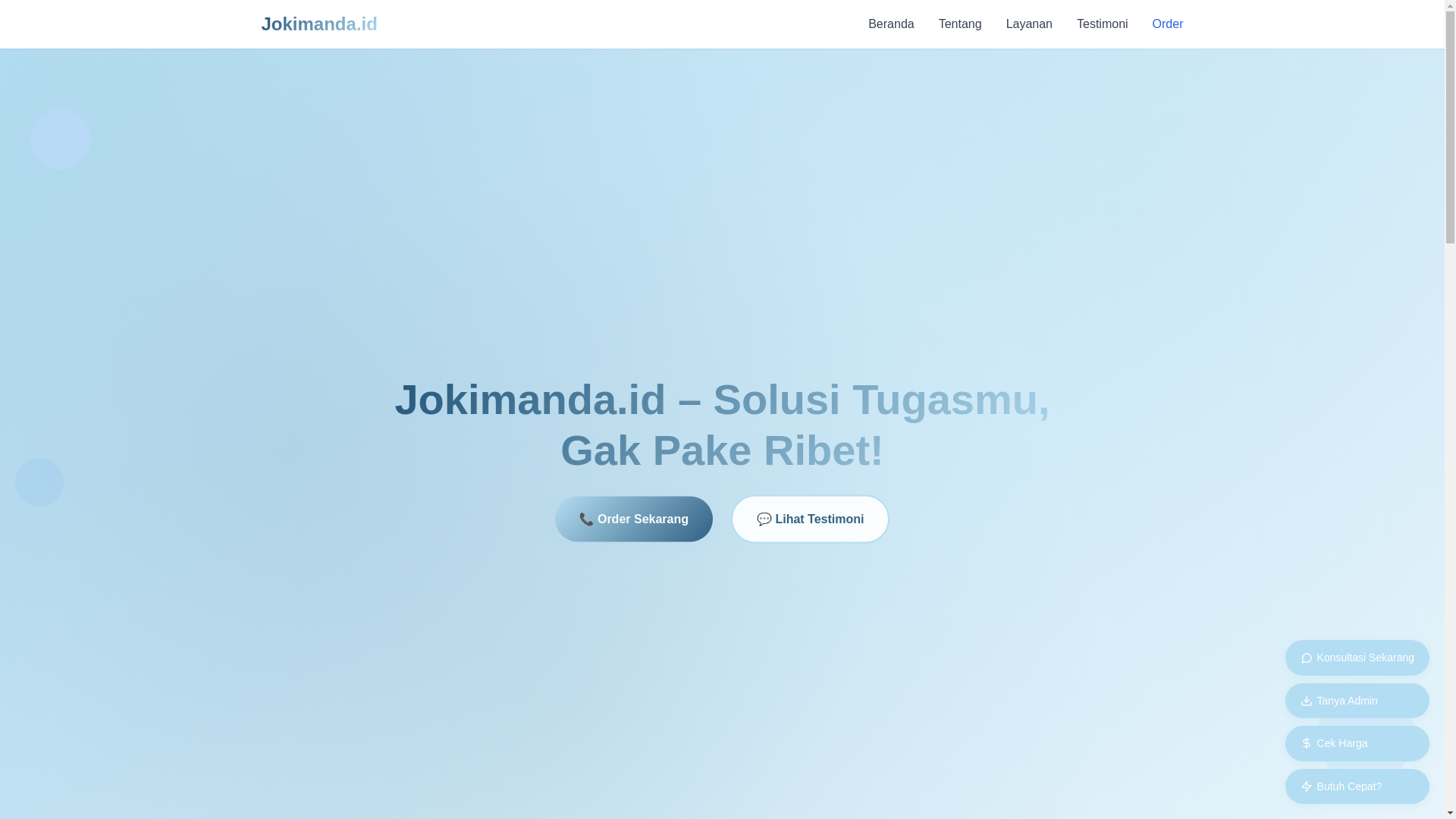 website screenshot of https://jokimanda.id/