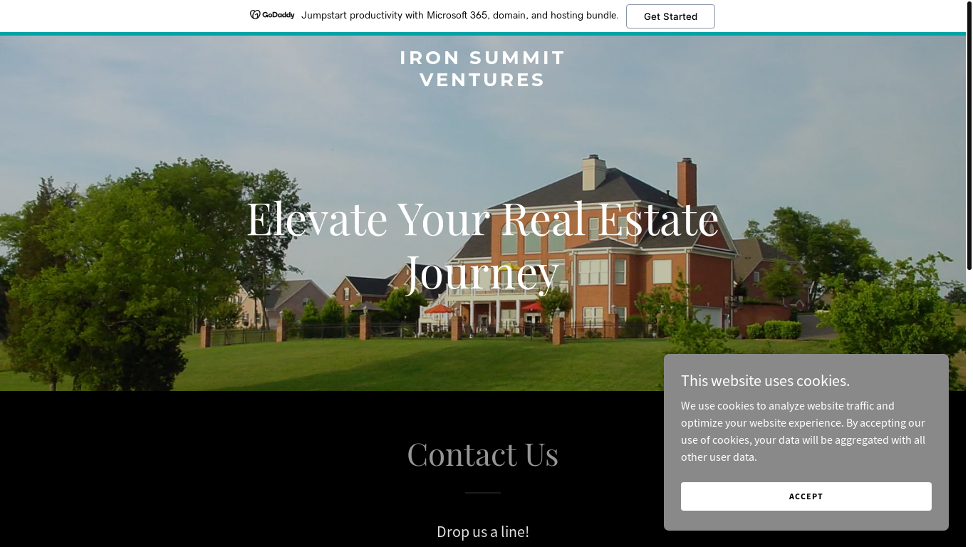 website screenshot of https://ironsummitventures.com/