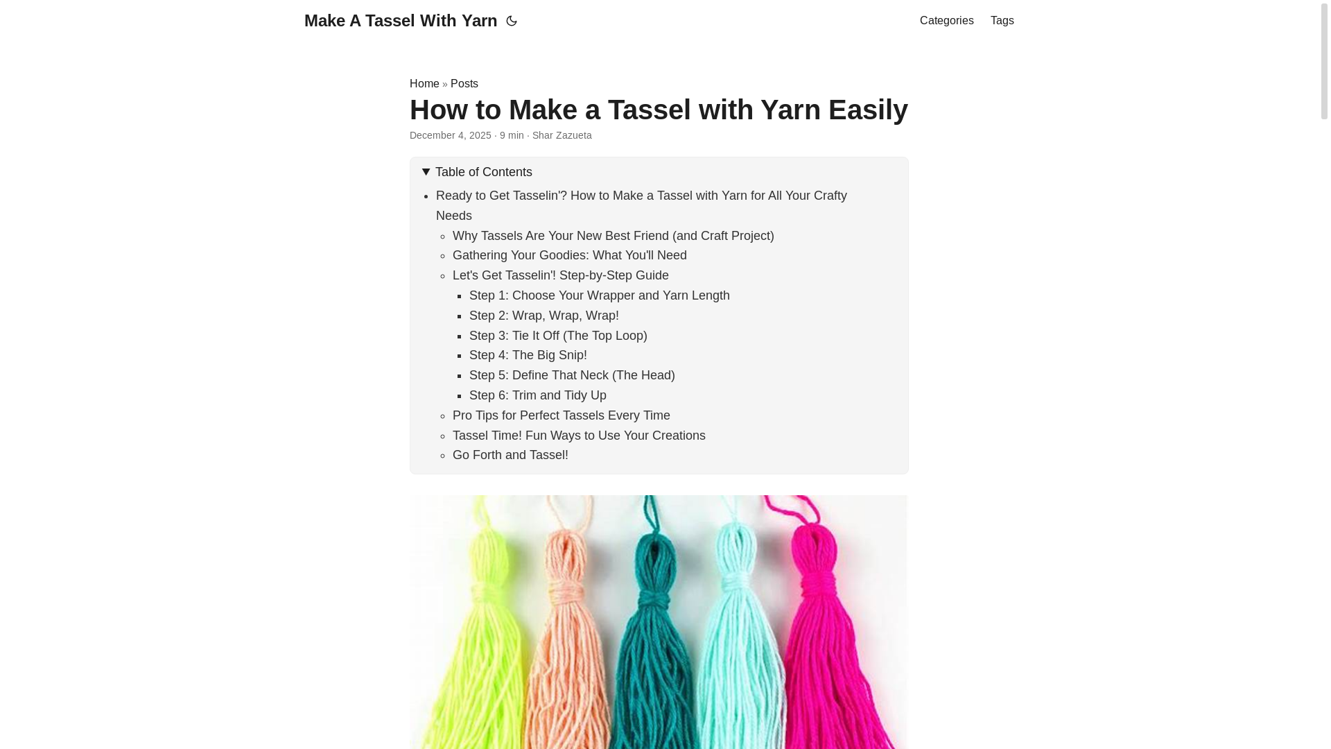 website screenshot of https://makeatasselwithyarn3.pages.dev/