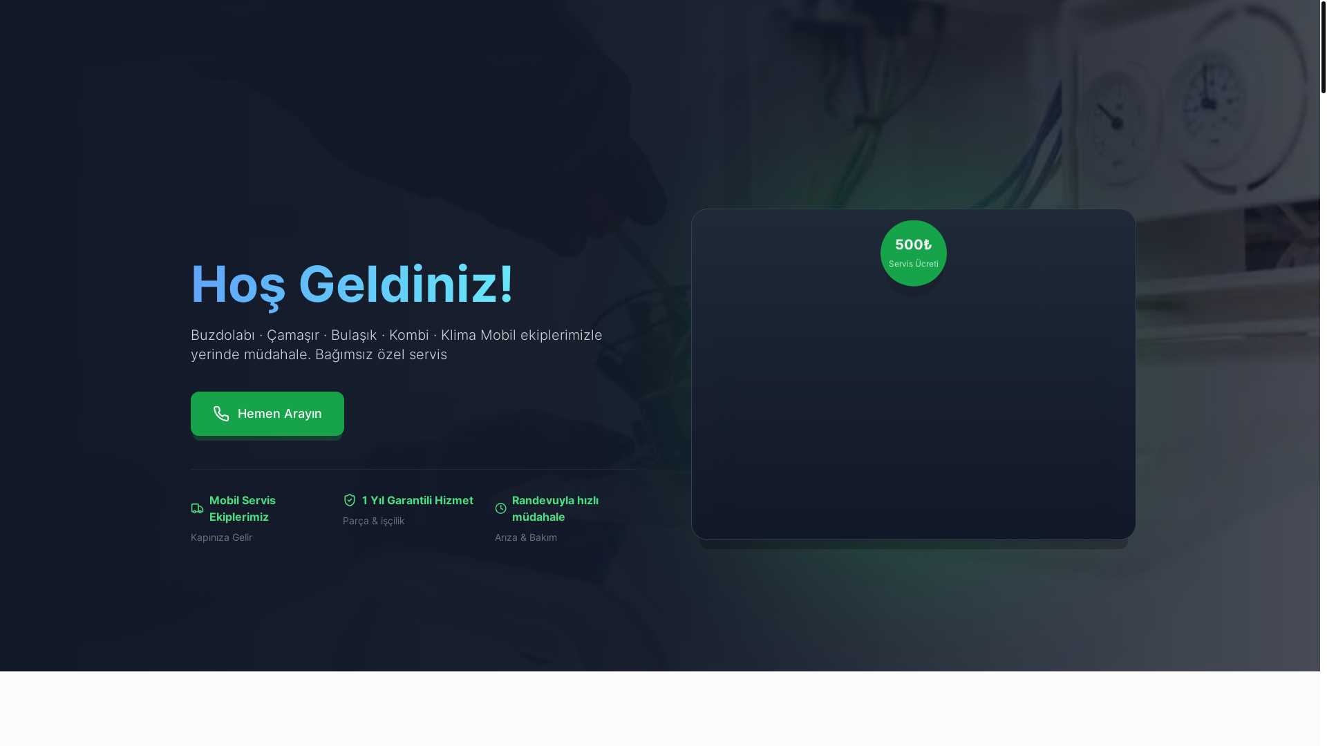 website screenshot of https://uyumluservis.com/