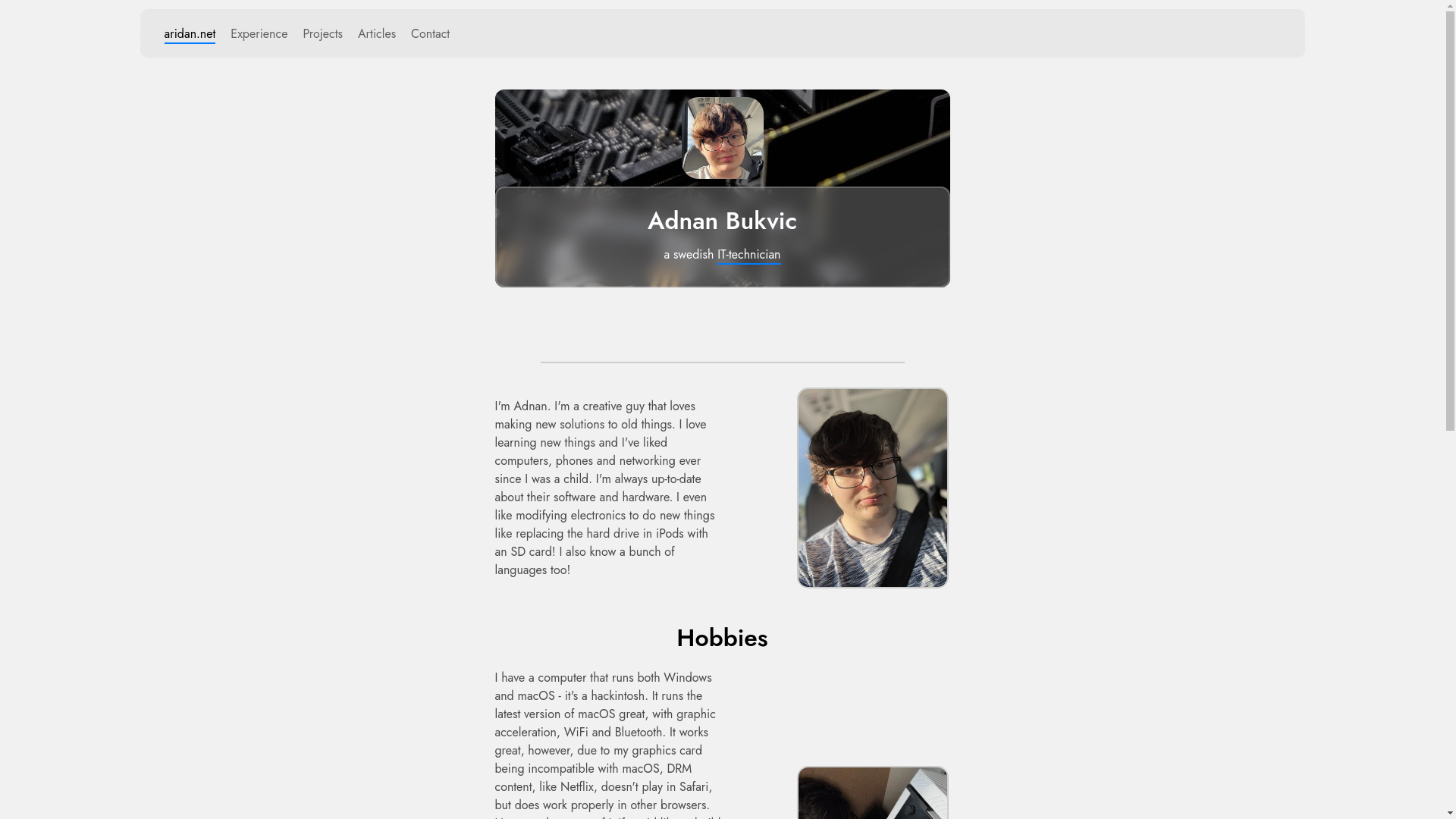 website screenshot of https://actuallyaridan-github-io.pages.dev/