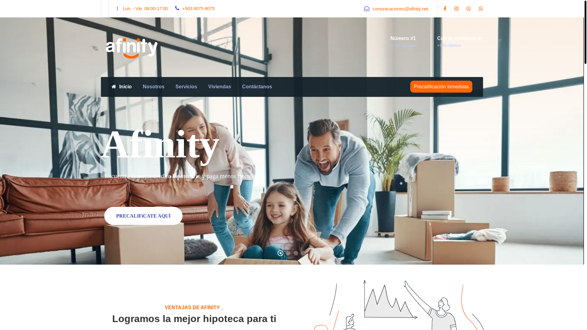 website screenshot of https://afinity.net