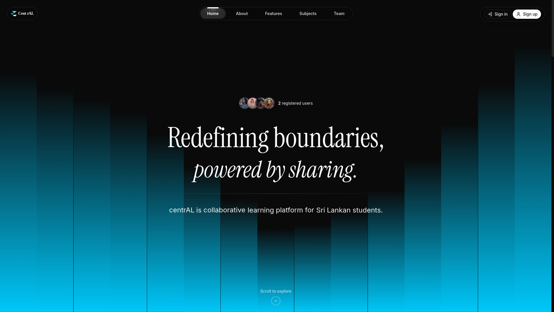 website screenshot of https://studyatcentral.com/