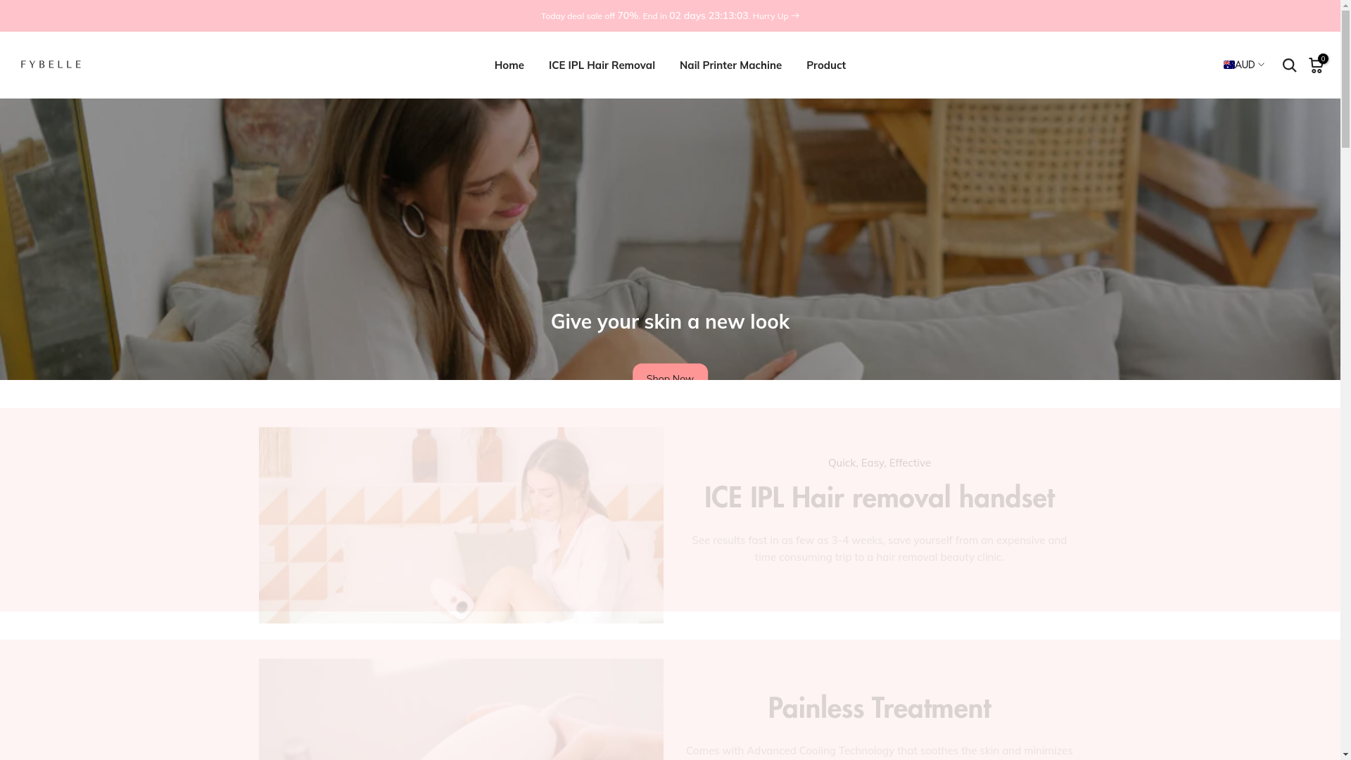 website screenshot of https://fybelle.shop/
