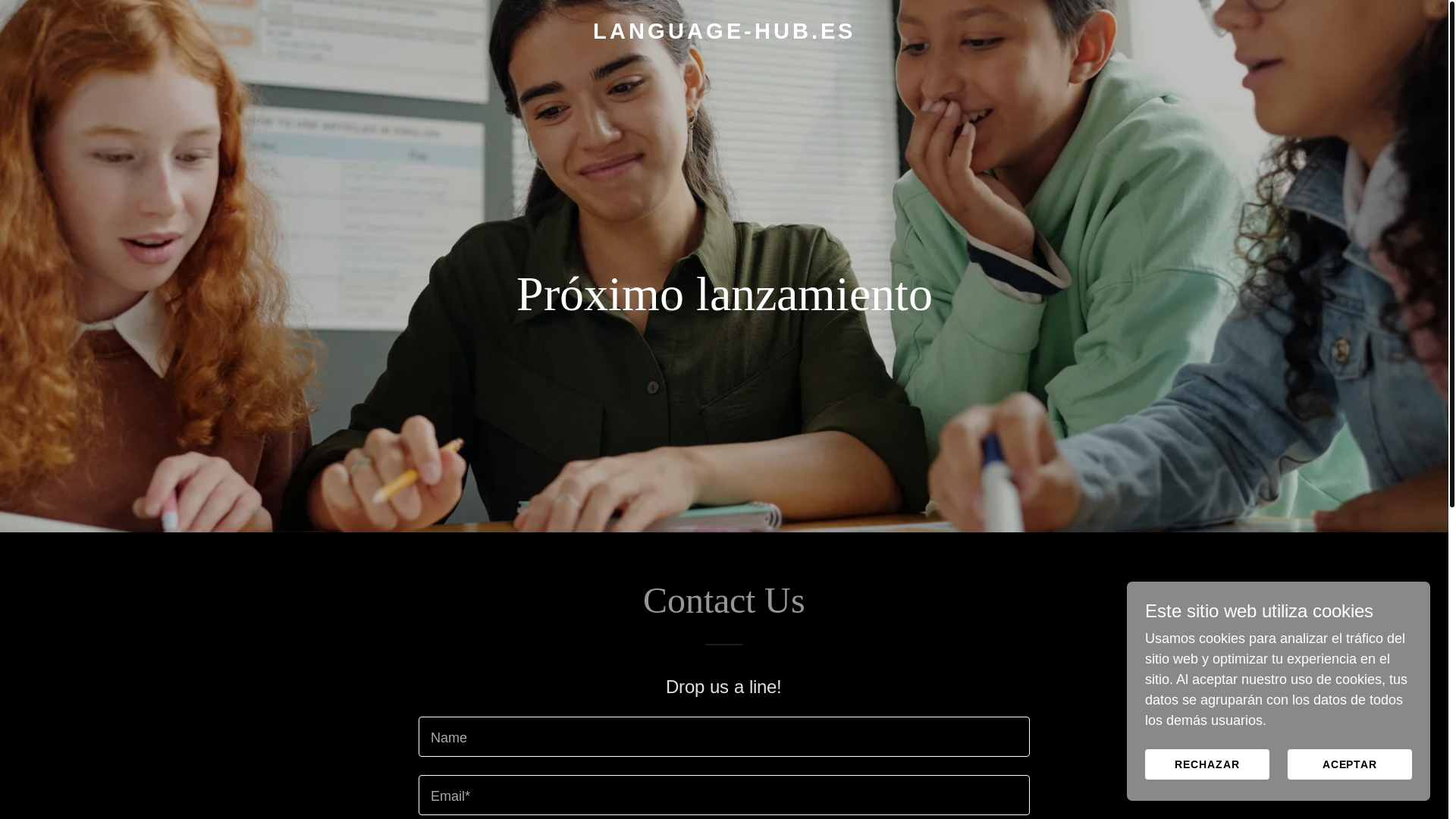 website screenshot of https://language-hub.es/