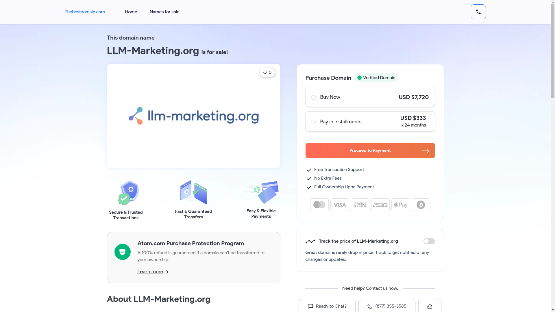 website screenshot of https://llm-marketing.org/