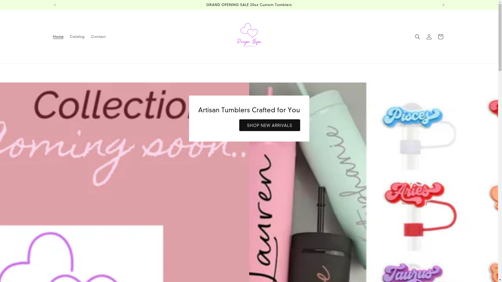 website screenshot of https://dreyallyncreations.com/