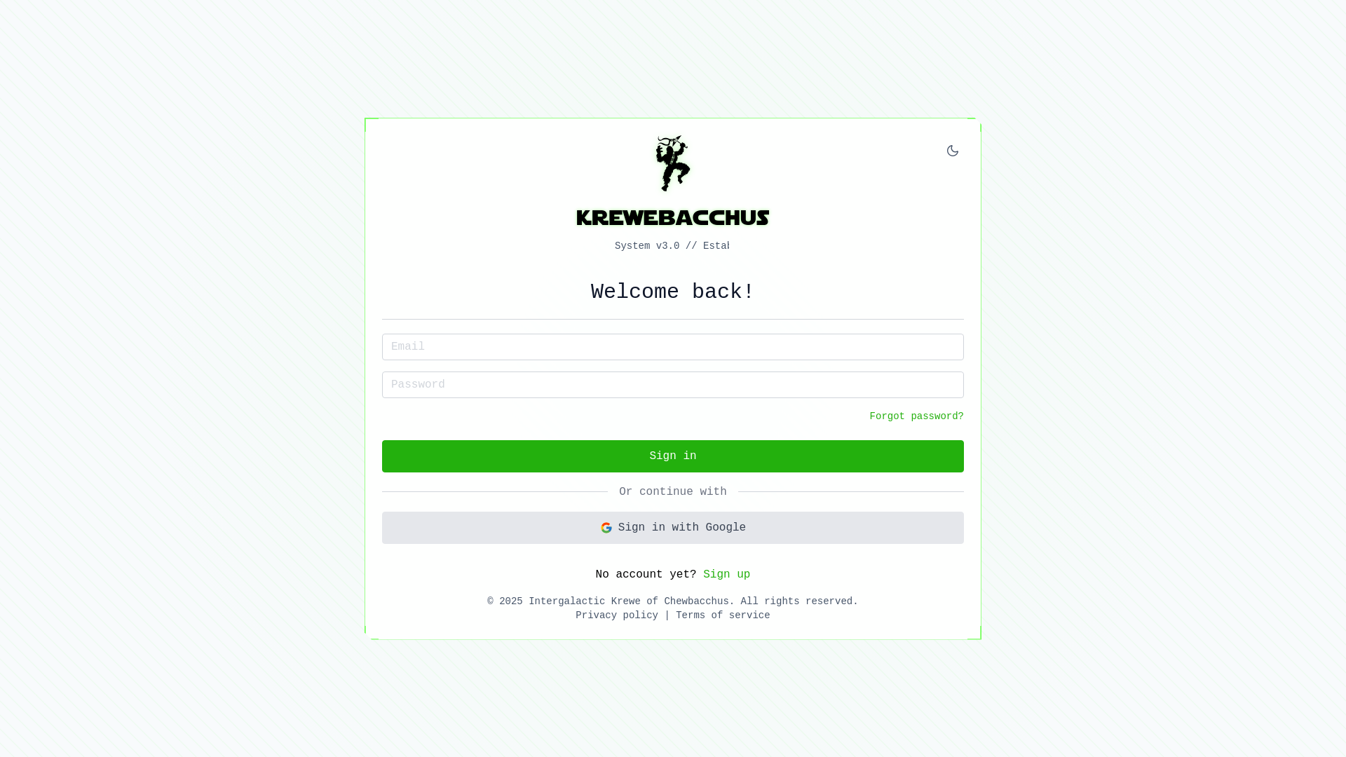 website screenshot of https://kreweofchewbacchus.org/